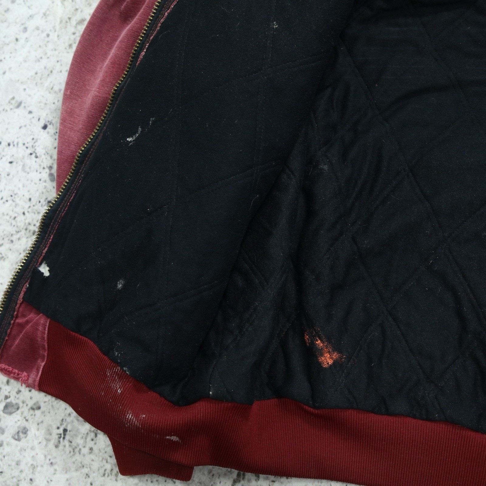 THRASHED Vintage Carhartt J68 CRI Crimson Faded Red Jacket