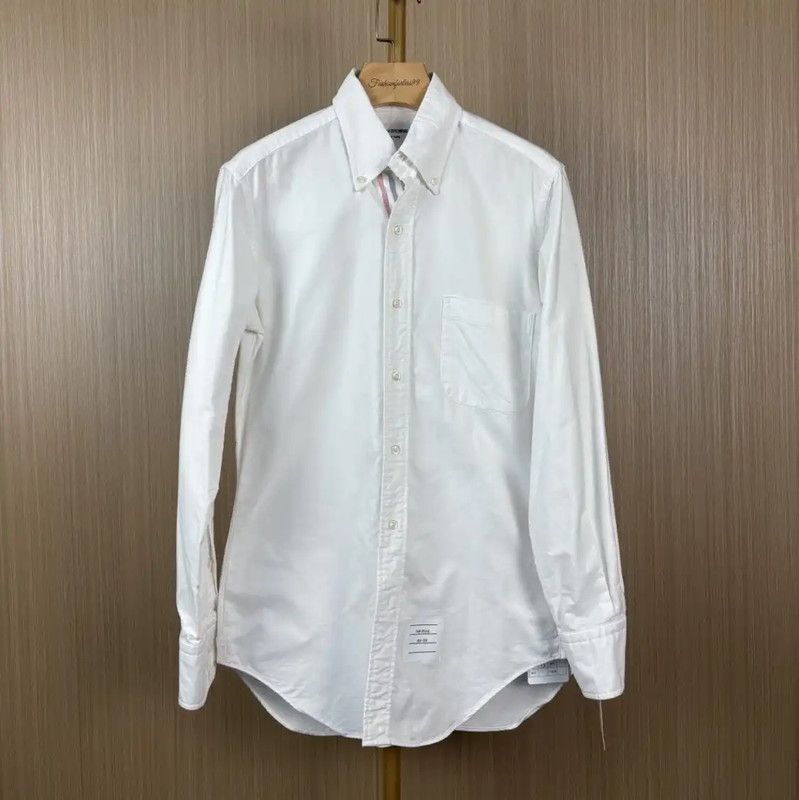 Thom Browne White Cotton Long Sleeve Shirt 0089