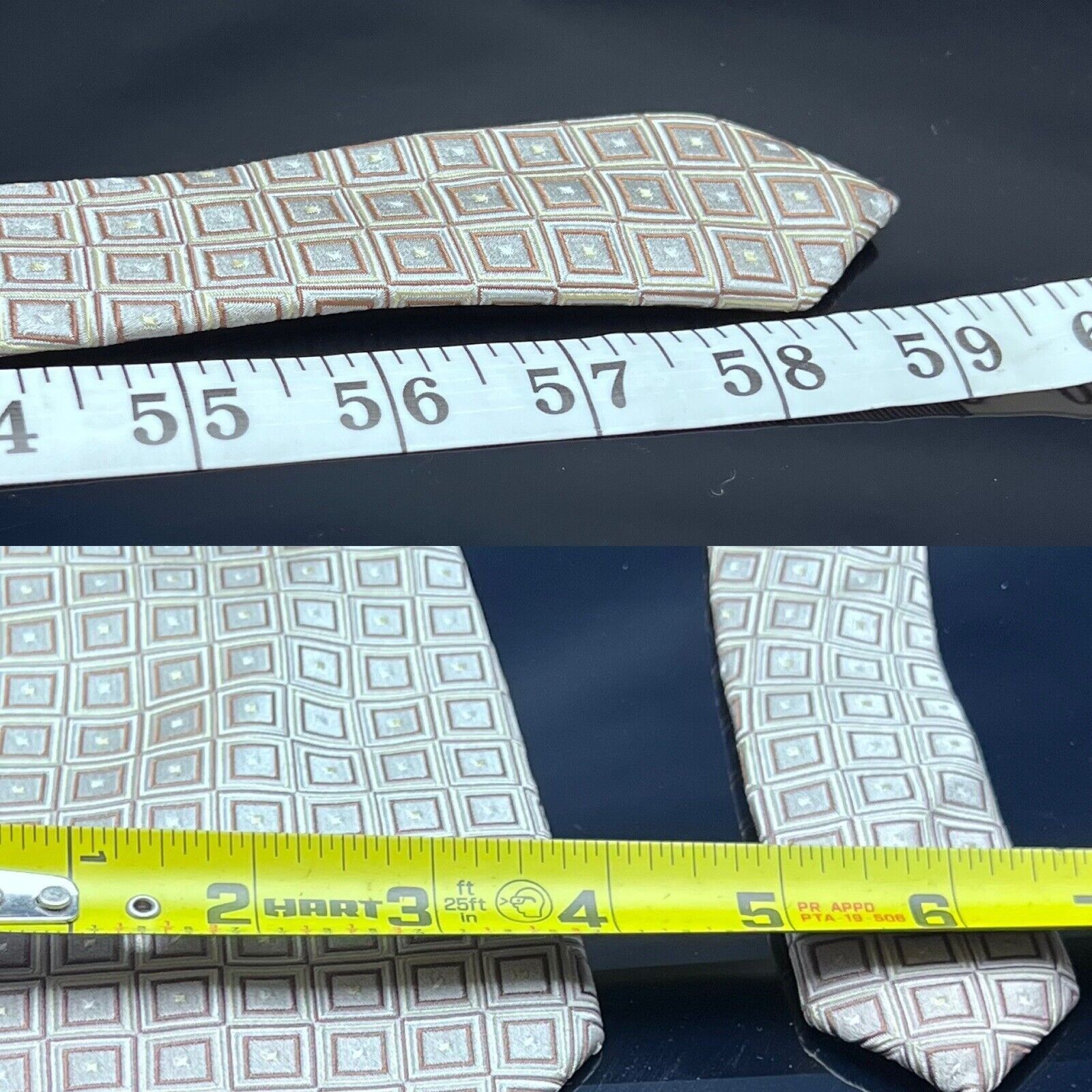 Donald Trump DONALD J. TRUMP MEN'S TIE BEIGE/GEOMETRIC WIDTH 3.7/8" LENGT Size ONE SIZE - 3 Thumbnail