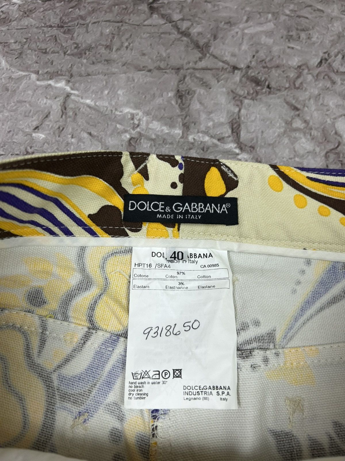 Dolce & Gabbana Dolce Gabbana Floral Pants With Purple And Gold Pattern Size 40" / US 18 - 7 Thumbnail