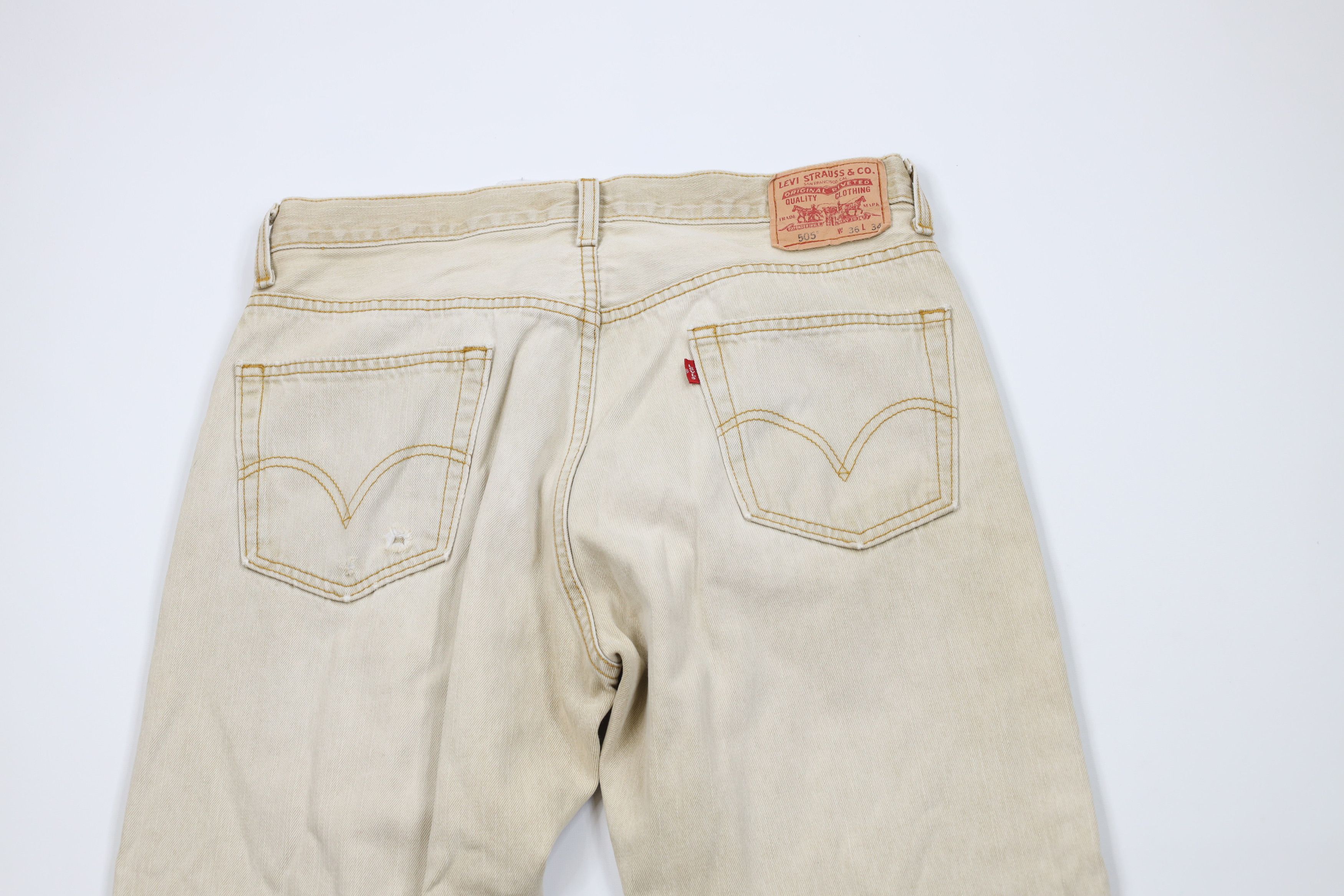 Levi's Vintage Y2K 2006 Levis 505 Regular Fit Denim Jeans Beige Size US 36 / EU 52 - 13 Thumbnail