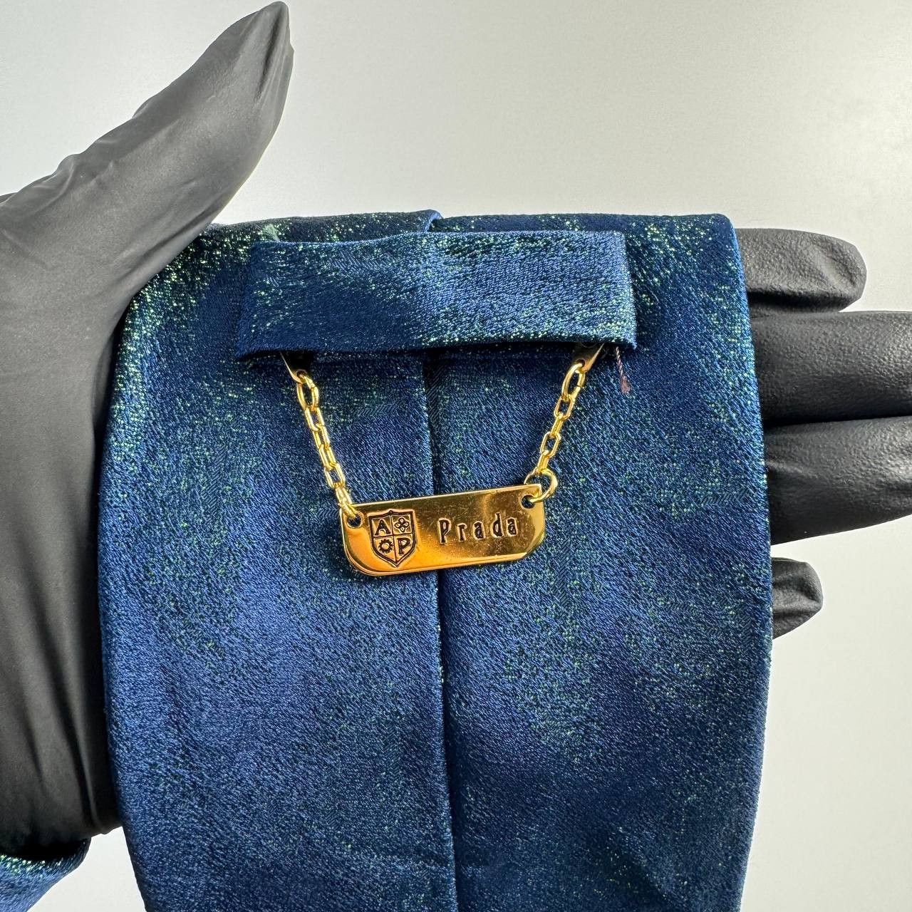 Prada Antonella Prada Handmade Vintage Silk Tie BlueTextured Italy Size ONE SIZE - 6 Thumbnail