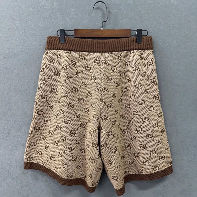 Gucci Gucci SizeS Brown full LOGO shorts Size US 31 - 1 Thumbnail