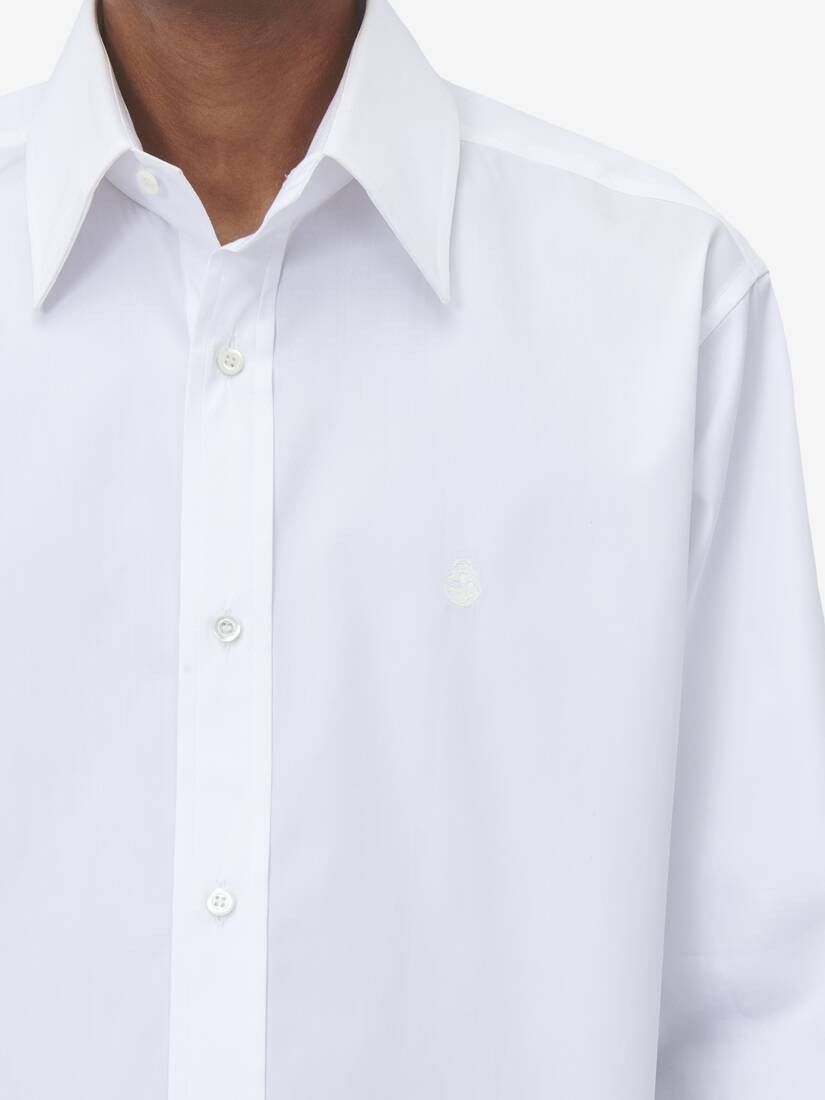 Alexander McQueen o1srvl11e0226 Skull Shirt In White Size US S / EU 44-46 / 1 - 6 Thumbnail