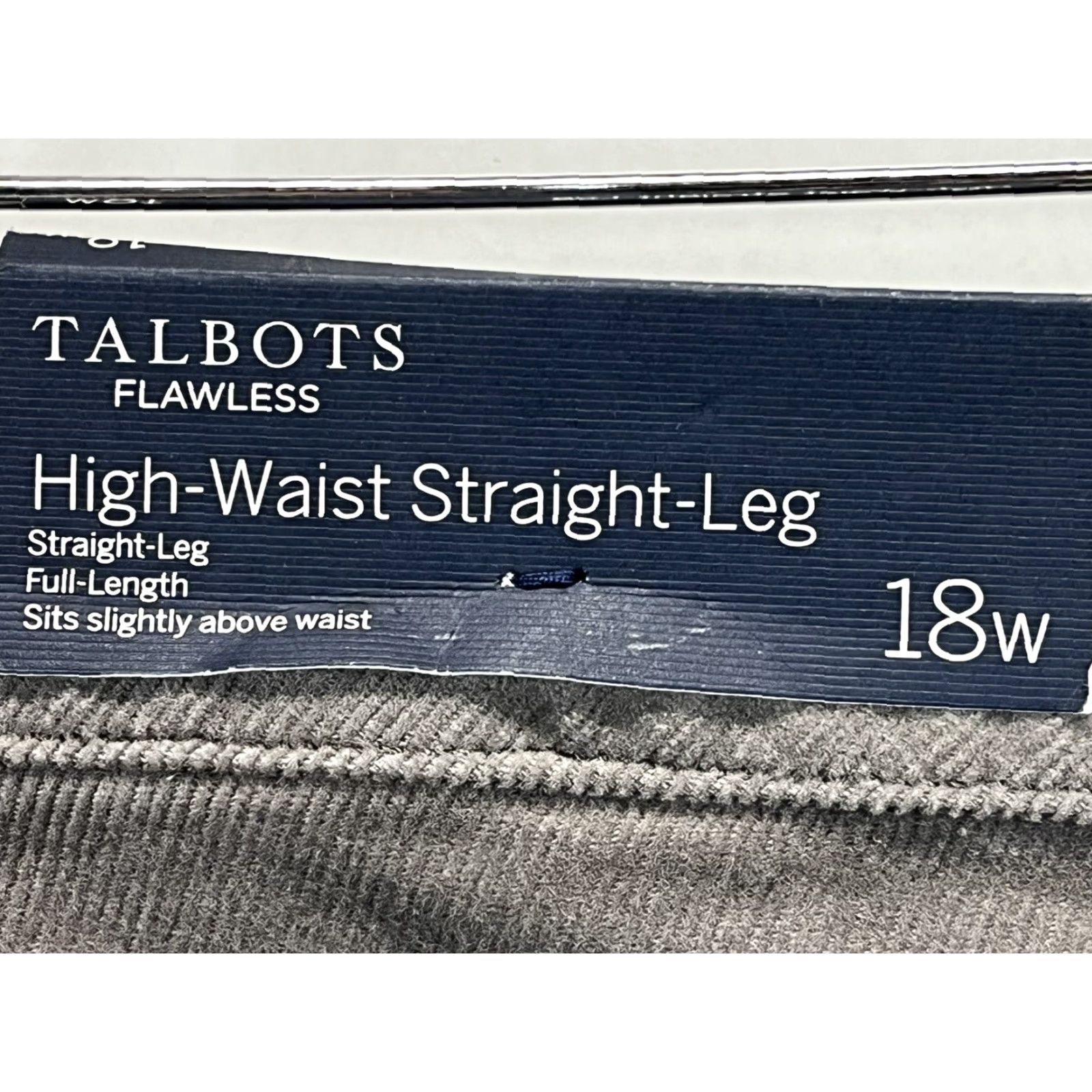 Talbots Talbots High Waist Straight Leg Corduroy Pants 18W Plus Gray Womens Size 40" / US 18 - 5 Thumbnail