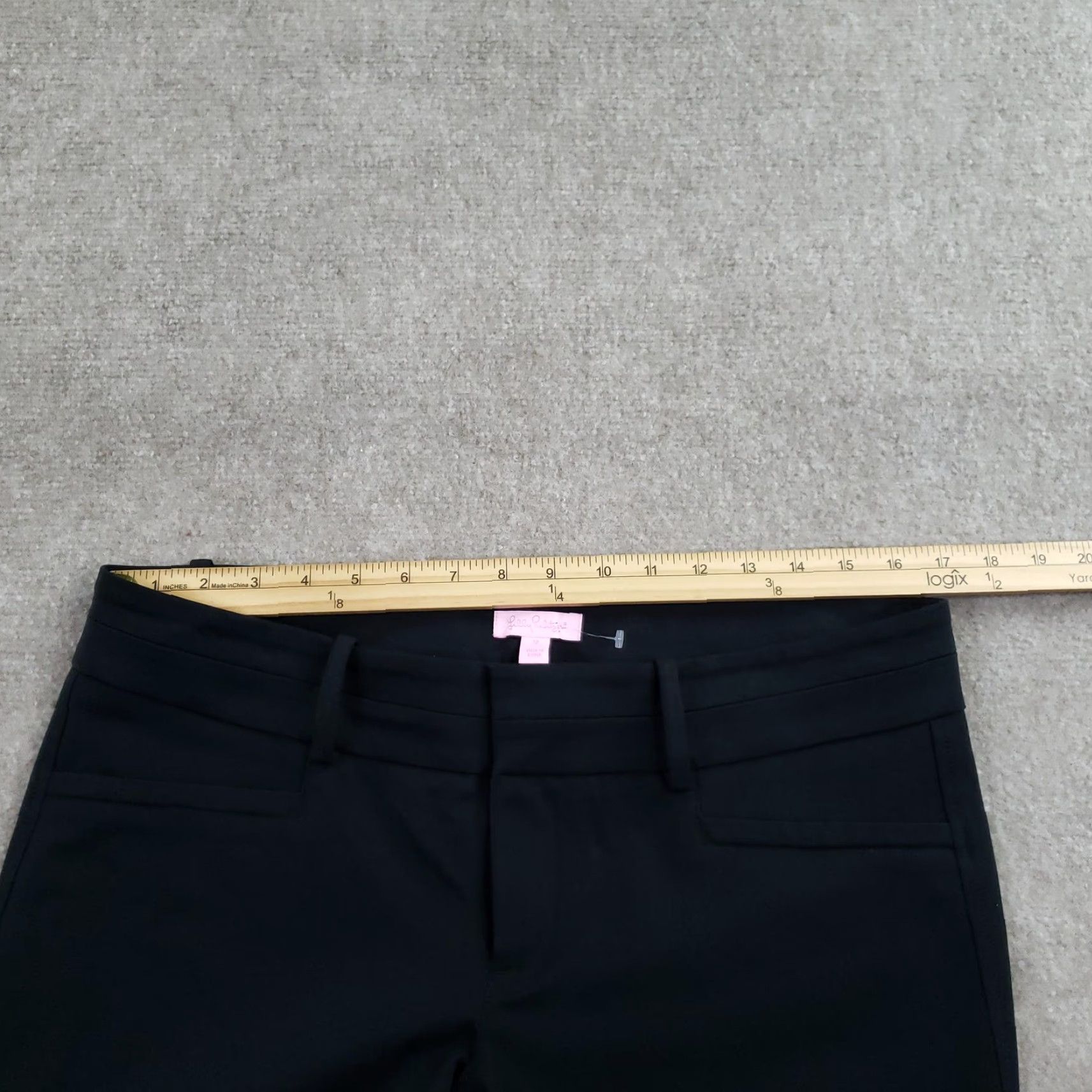 Lilly Pulitzer Lilly Pulitzer Womens Black Bootcut Twill Dress Pants 12 Stretch Workwear Convenience Pockets Size 34" / US 12 / IT 48 - 6 Thumbnail
