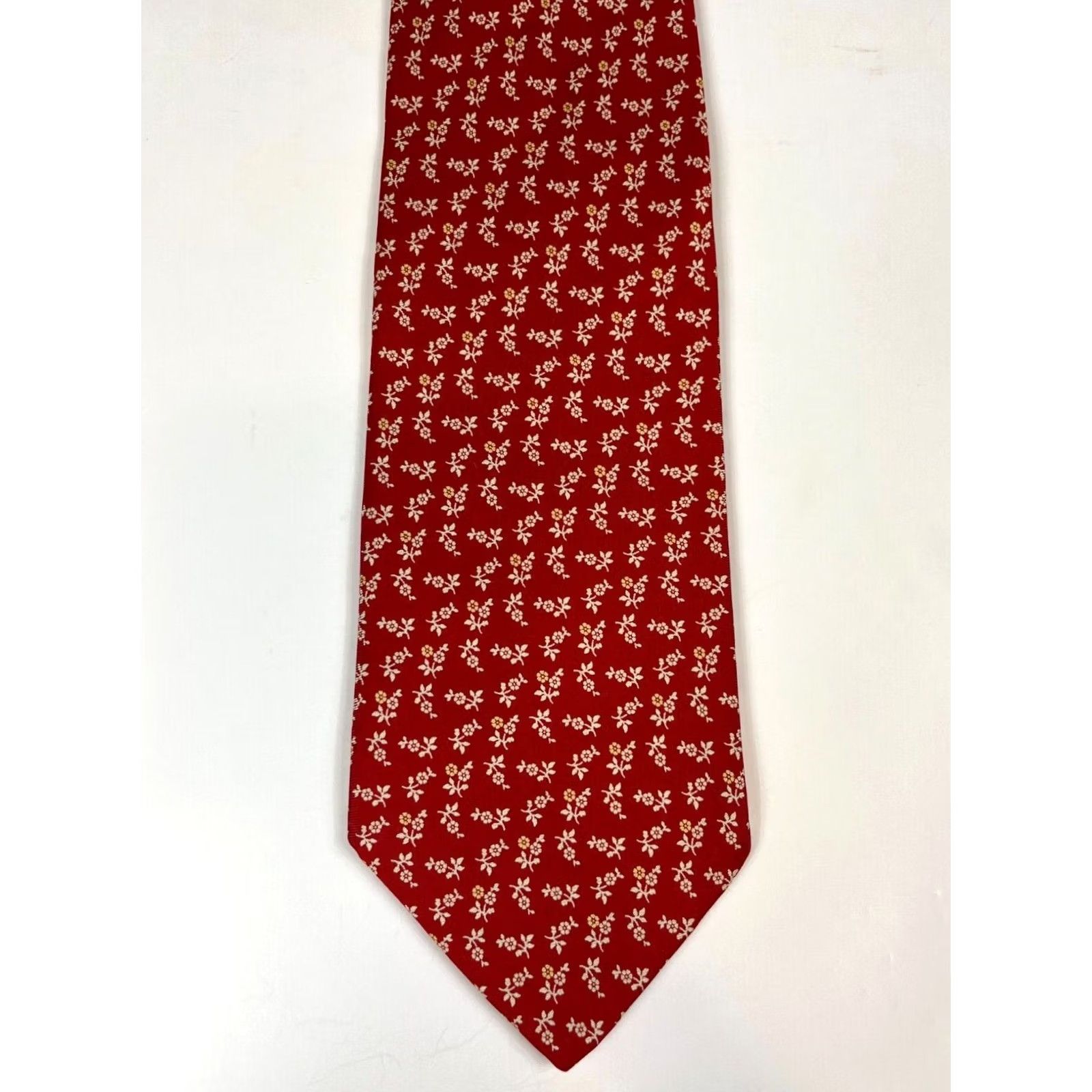 Brooks Brothers VINTAGE Brooks Brothers Makers Silk Tie Floral Hand Made in USA Men’s Tie Wide 57"-60" Red Silk Flower Preppy 3.75" Designer Mens Size ONE SIZE - 3 Thumbnail