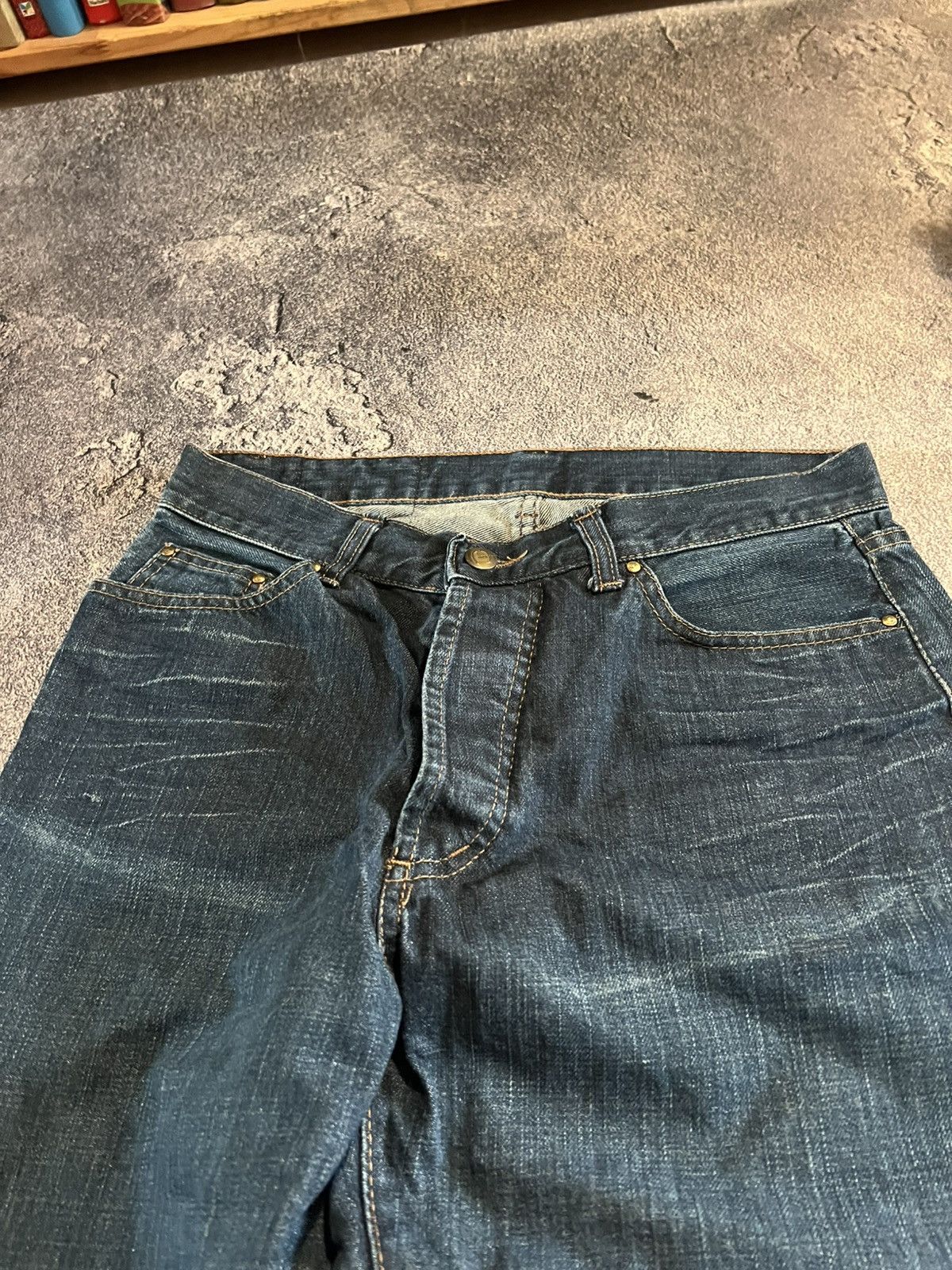 Vintage CRAZY Baggy Vintage Drip Cut Jeans / Avan-Garde Style Y2K Size US 30 / EU 46 - 5 Thumbnail