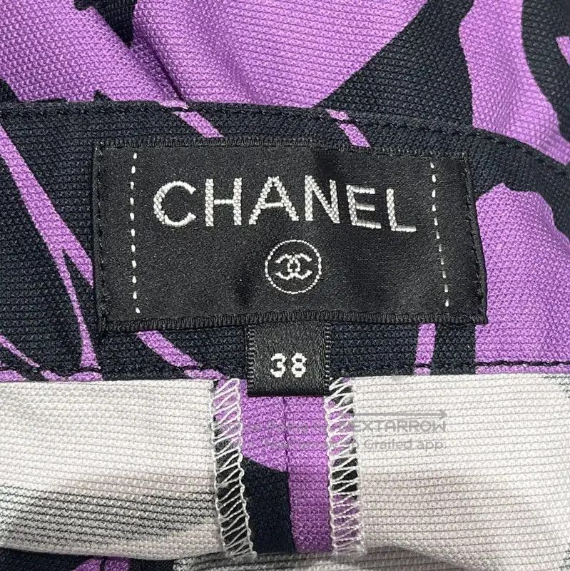 Chanel Chanel Purple Floral Cotton Summer Shorts . Size 28" / US 6 / IT 42 - 5 Thumbnail