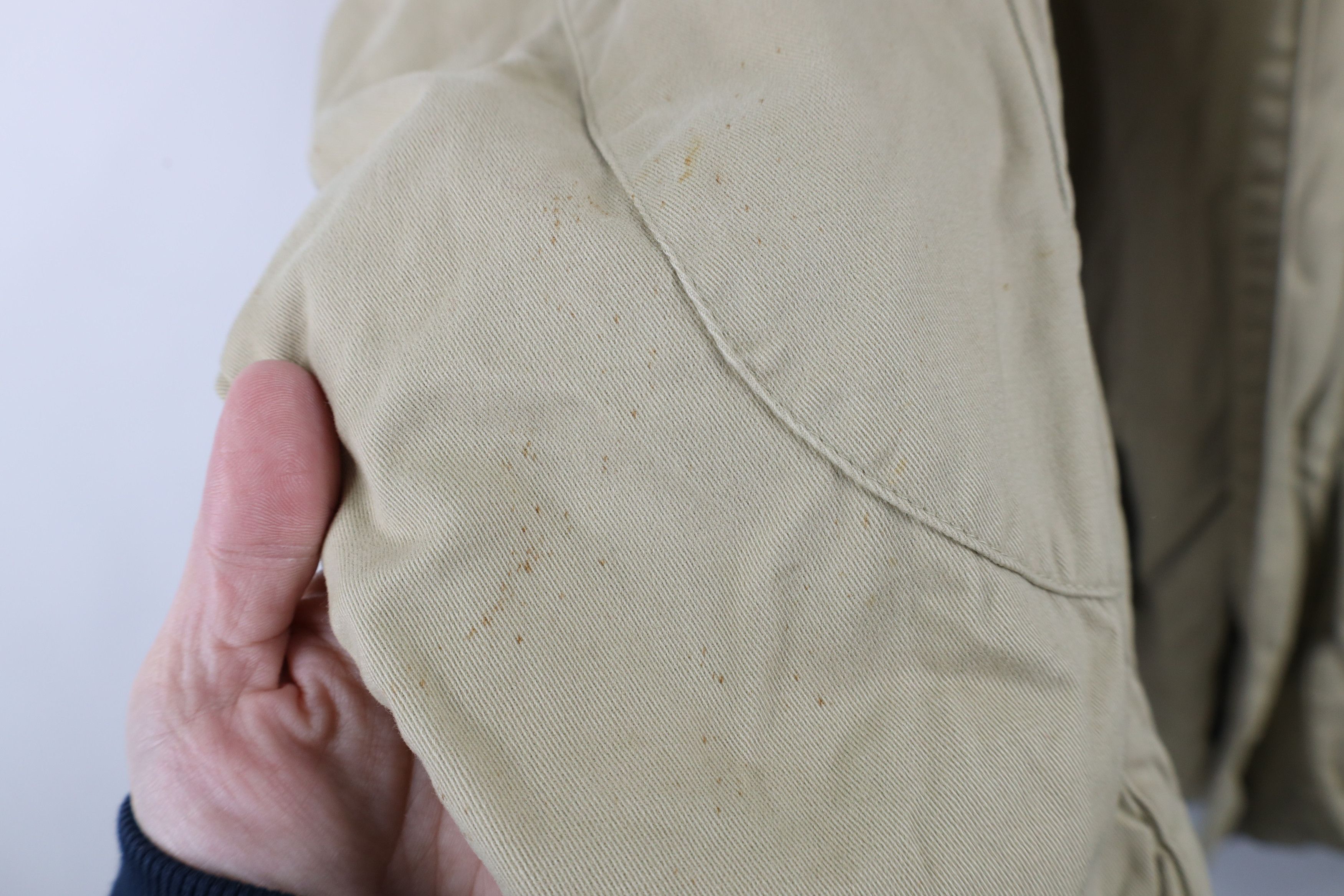 Nautica × Vintage Vintage 90s Nautica Leather Collar Chore Barn Jacket Beige Size US L / EU 52-54 / 3 - 8 Thumbnail