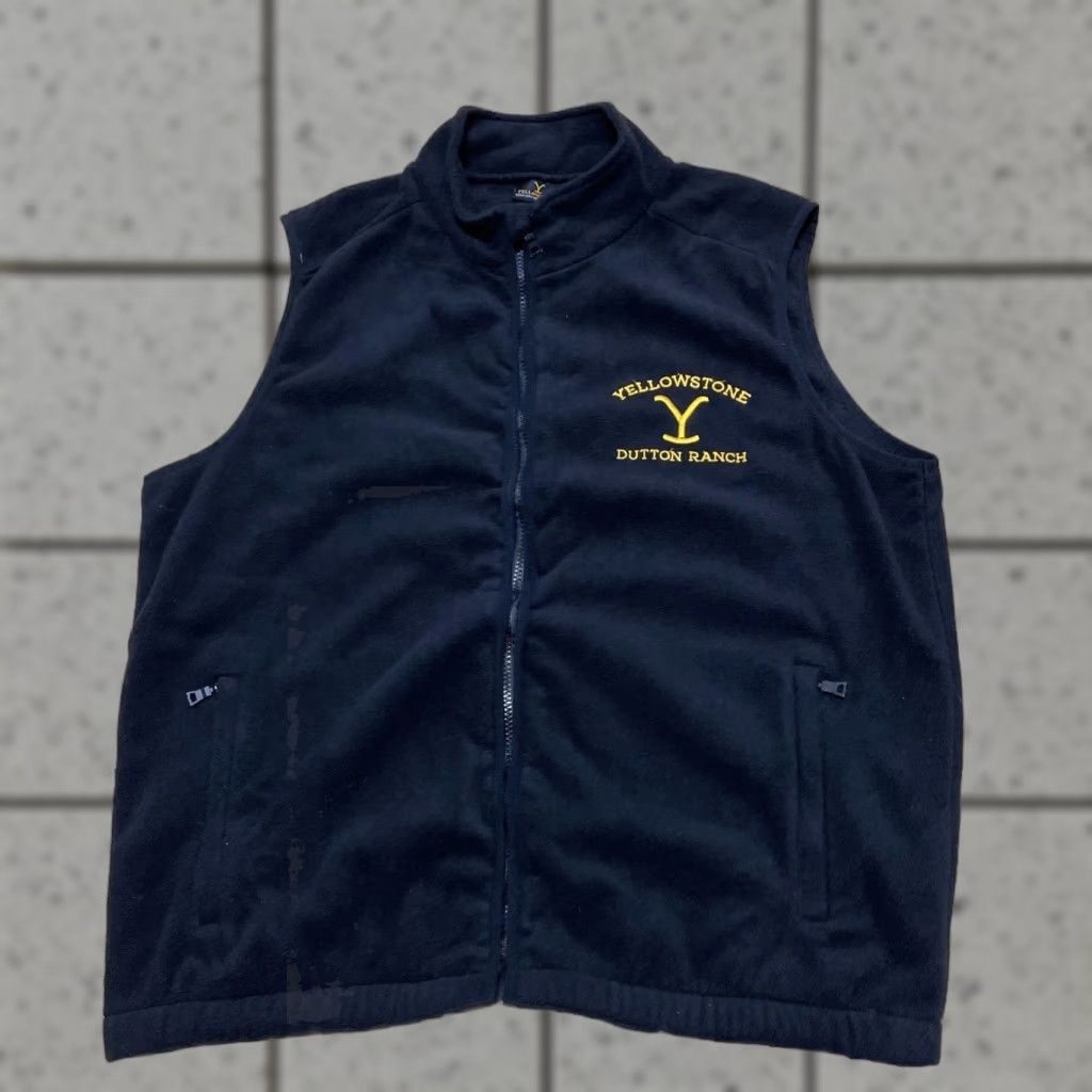 Vintage VINTAGE Yellowstone Dutton Ranch Fleece Vest Men L Black Full-Zip Mock Movie Studios Production Crew Issued Size US L / EU 52-54 / 3 - 1 Thumbnail