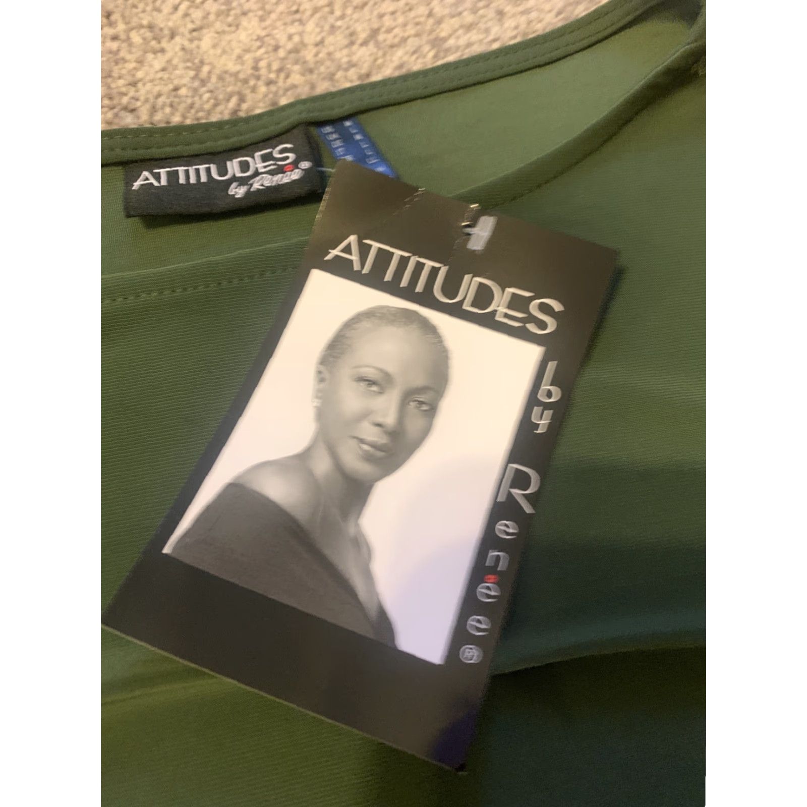Olive Attitudes by Renee Knit Top Bateau Neck Olive M Womens Regular Green Po Cha Cha Slvs Size M / US 6-8 / IT 42-44 - 2 Thumbnail