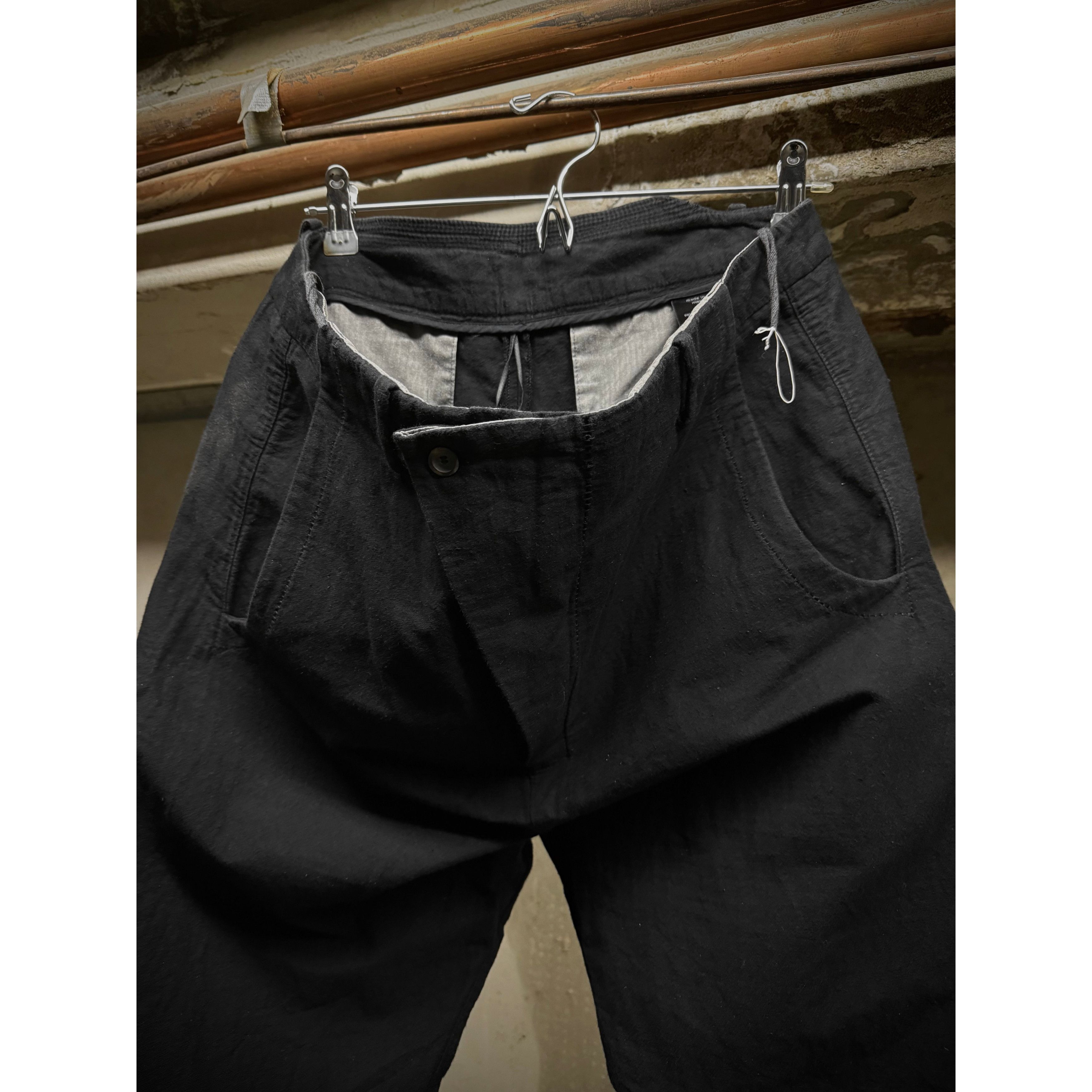 Masnada MASNADA Washed Black Asymmetric Fly Overlock J-cut Pants Size US 33 - 2 Thumbnail