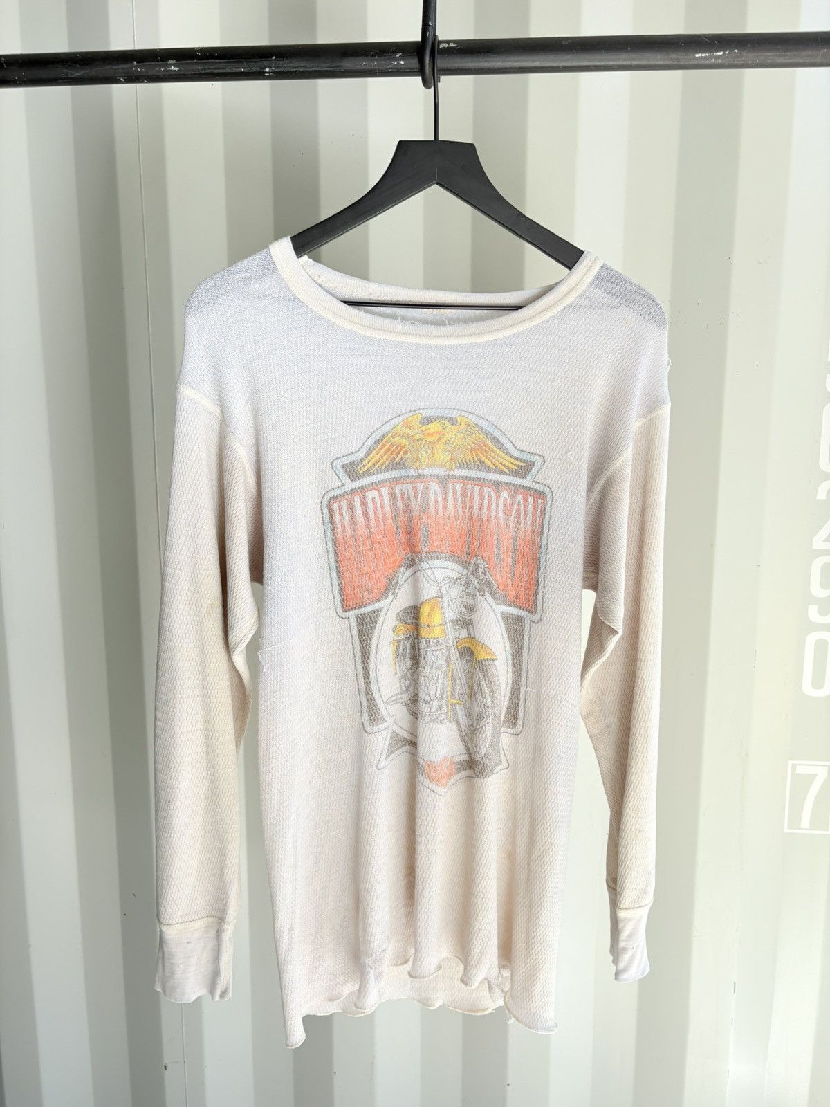 Harley Davidson Vintage Harley Thermal Faded Distressed Band grunge Size US XL / EU 56 / 4 - 2 Thumbnail