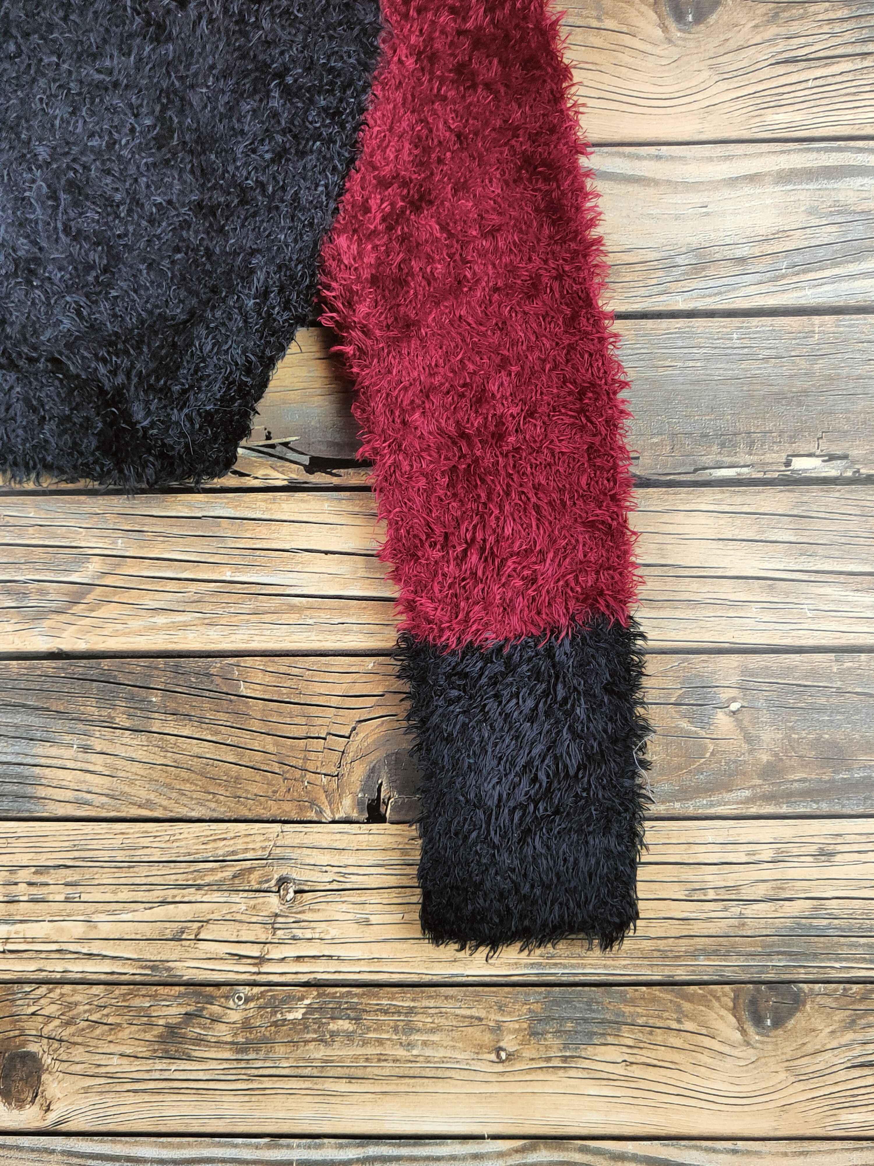 Japanese Brand DL Ingni Maroon Black Fur Mohair Knitwear Crop Tops #46-441 Size L / US 10 / IT 46 - 6 Thumbnail