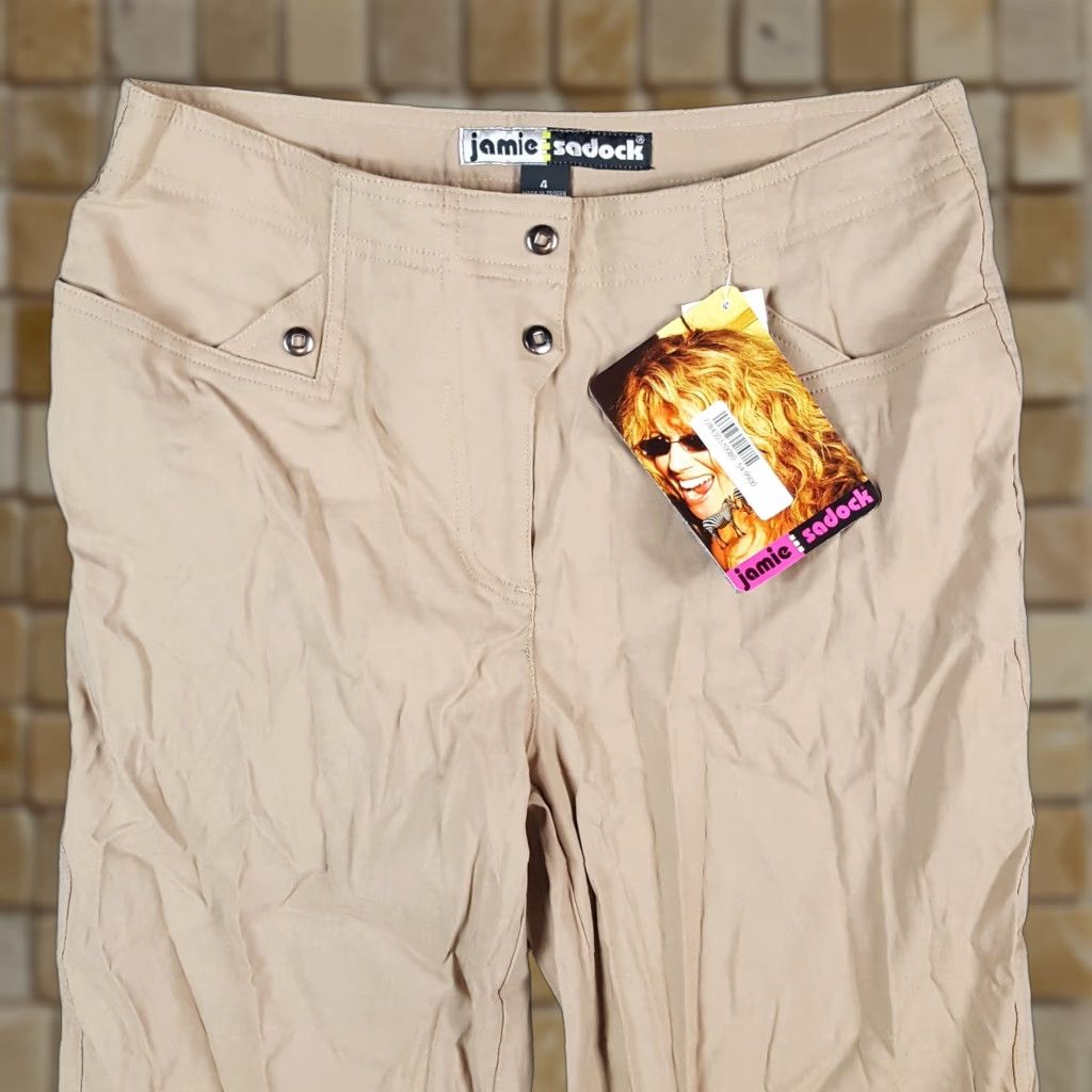 Vintage VINTAGE Jamie Sadock Capris Pants Beige Khaki Y2K Preppy Breathable Zipper Tech Capri Womens Size 4 90s Bohemian Outdoor Stylish Distressed? Size 27" / US 4 / IT 40 - 1 Thumbnail