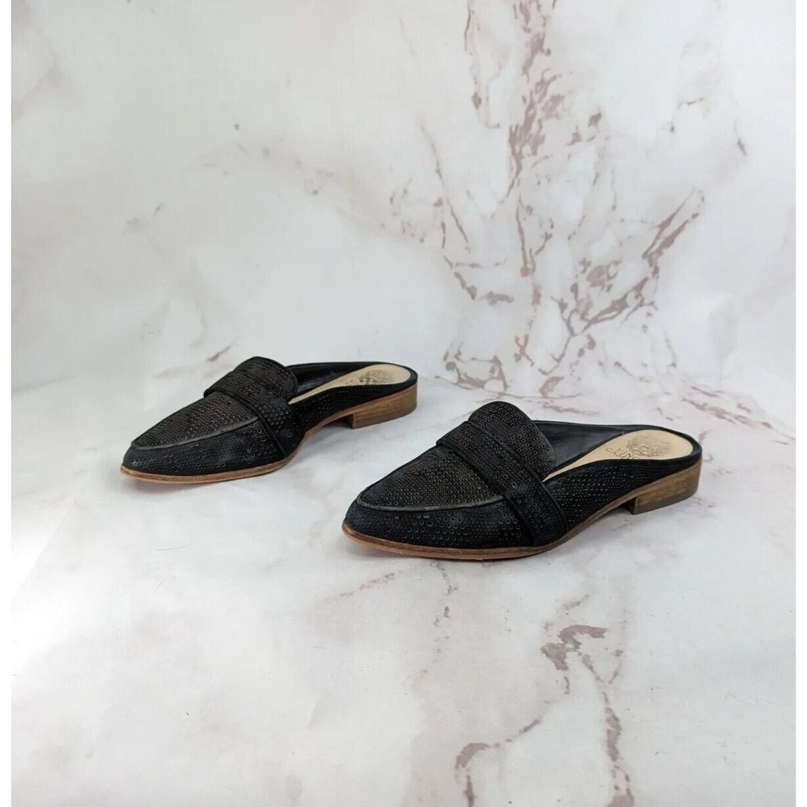 Vince Camuto Vince Camuto Mule 9.5 Women Black Flats Kaylana Suede Size US 9.5 / IT 39.5 - 1 Thumbnail