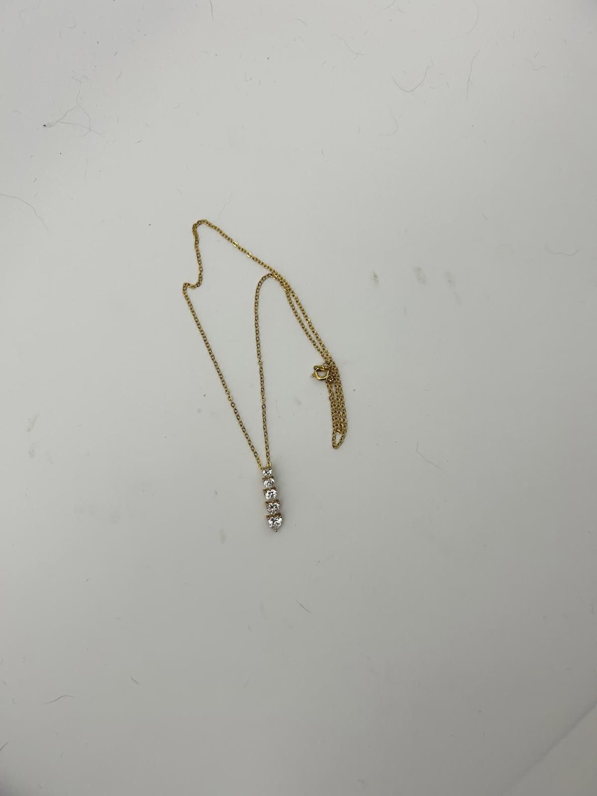 Designer Y2K Necklace Gold w CZ Drop Heart Pendant Minimalist Jewelry Size ONE SIZE - 6 Thumbnail