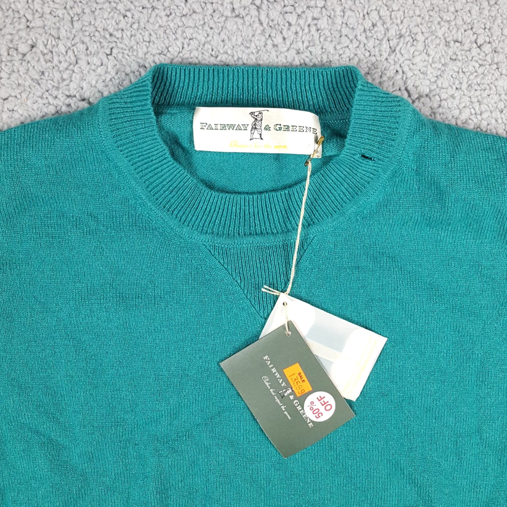 Altea Vintage Fairway & Greene Men's Sweater Pullover Knit Cashmere Crew Neck 90s Preppy Fall Winter Large Blue Size US L / EU 52-54 / 3 - 2 Thumbnail