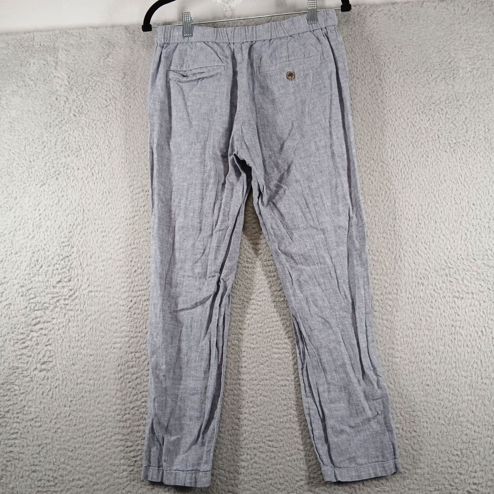 Uniqlo Uniqlo Pants Women M Blue Cotton Linen Drawstring Casual EUC Size 32" / US 10 / IT 46 - 3 Thumbnail