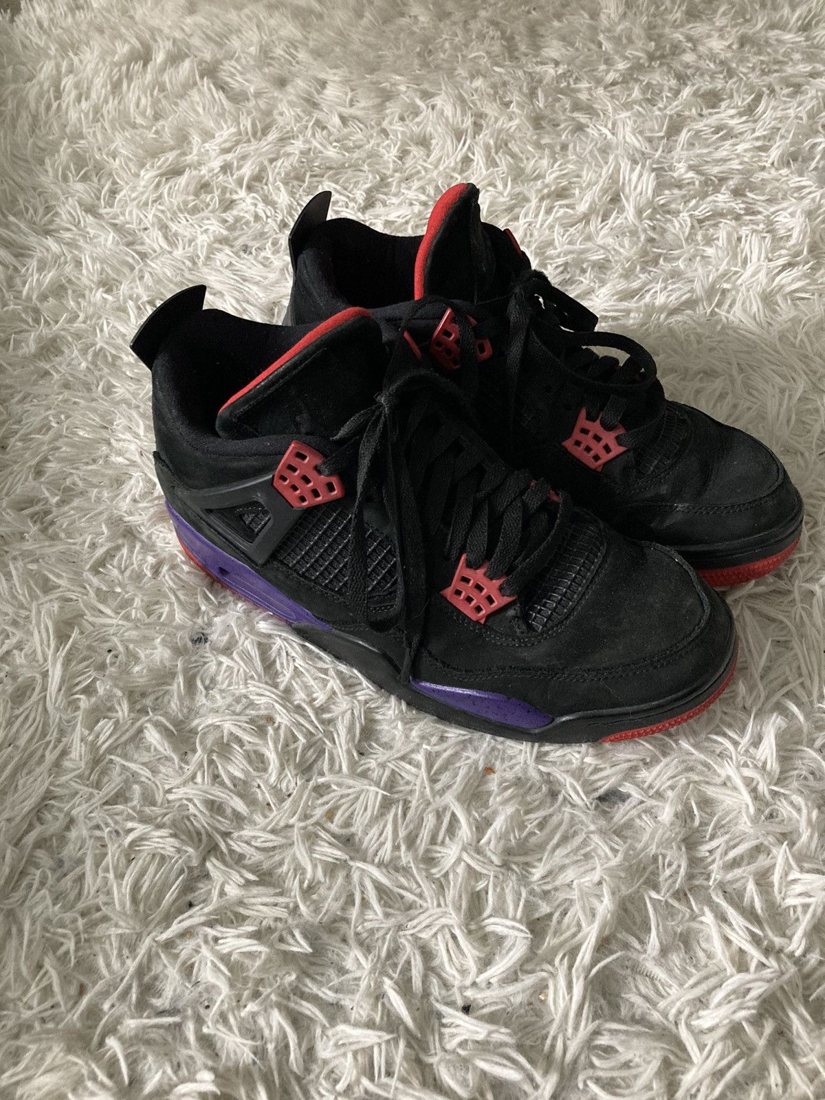 image of Air Jordan 4 Retro Raptors Shoes in Black, Men's (Size 10)