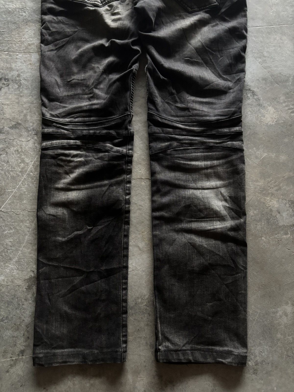 In The Attic IN THE ATTIC BIKER PANT BALMAIN STYLE SASHIKO DISTRESSED Size US 34 / EU 50 - 21 Thumbnail