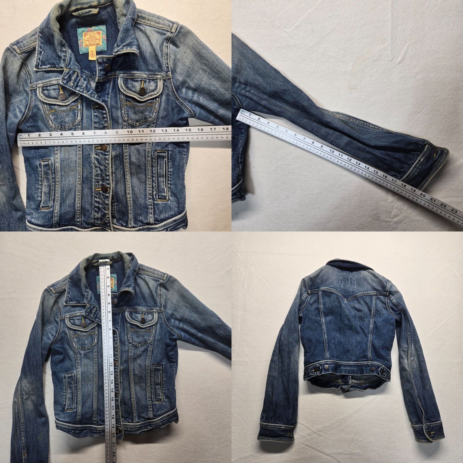Abercrombie & Fitch Abercrombie Denim Jacket Womens Medium Blue Size 32" / US 10 / IT 46 - 8 Thumbnail