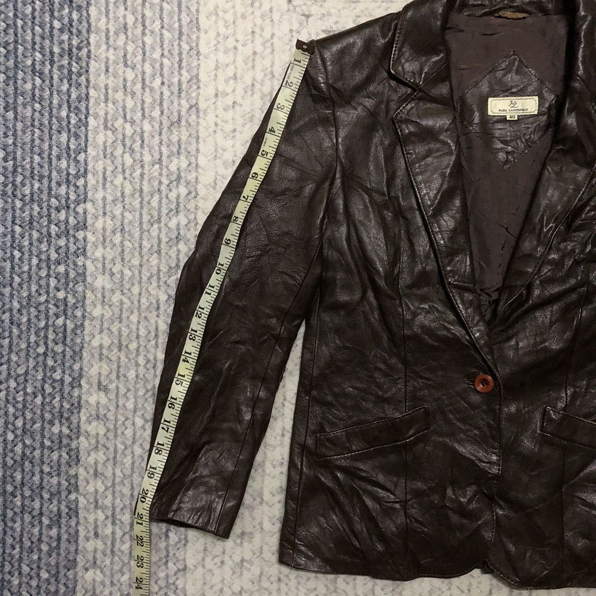 Designer × Karl Lagerfeld × Vintage Rare Distressed Vintage Karl Lagerfeld Leather Jacket Size US XXS / EU 40 - 14 Thumbnail