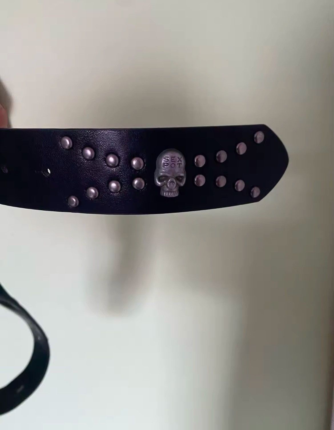 Designer × Vintage Black Chrome Hearts Style Belt Size 40 - 5 Thumbnail