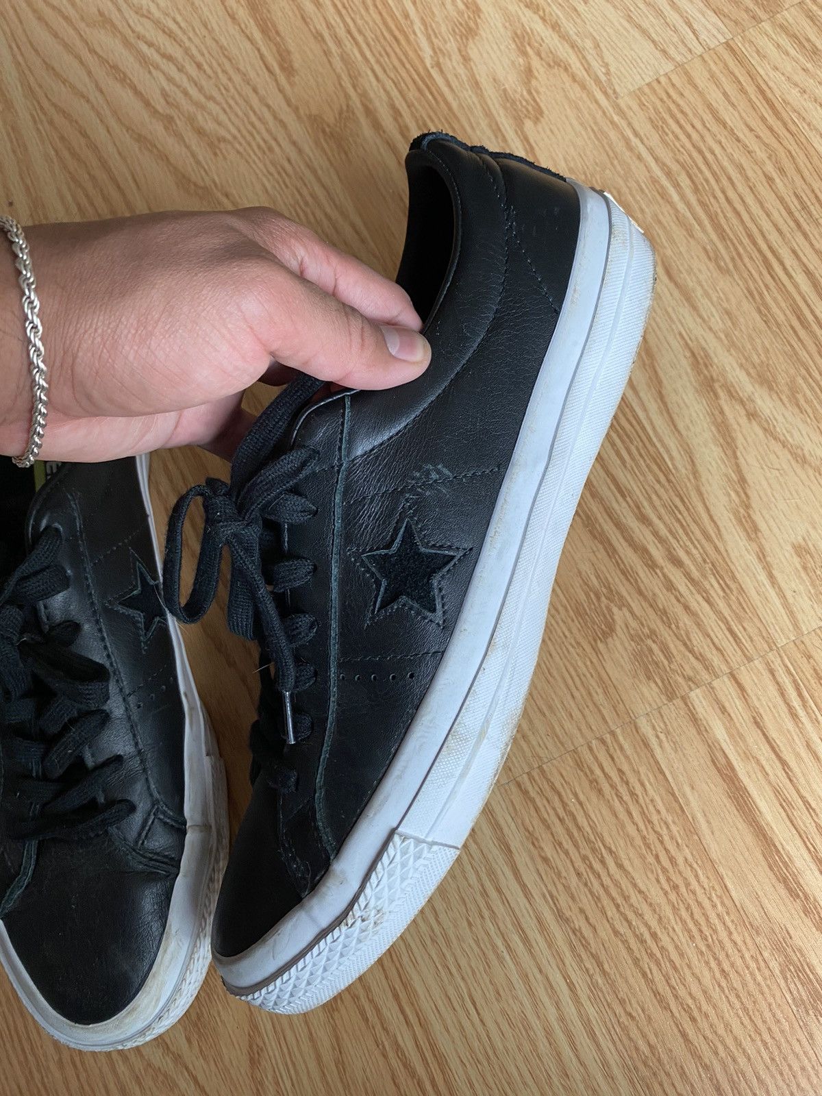 Converse Black Converse One Star Leather Sneakers Shoes Size US 10 / EU 43 - 5 Thumbnail