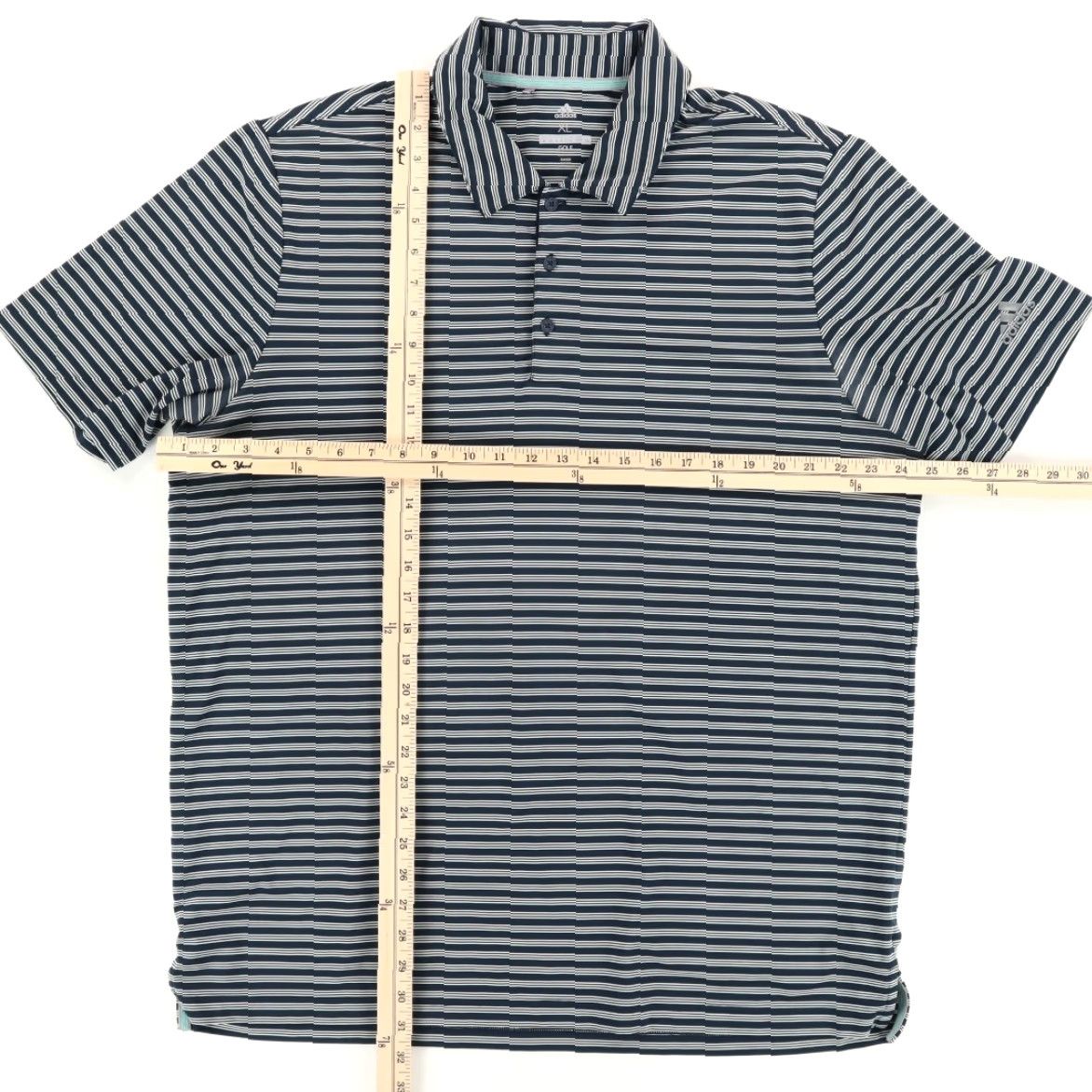 Adidas Adidas Golf Polo Shirt Navy Blue Striped XL Men’s Short Sleeve Polyester High Stretch Polo Shirt Size US XL / EU 56 / 4 - 3 Thumbnail