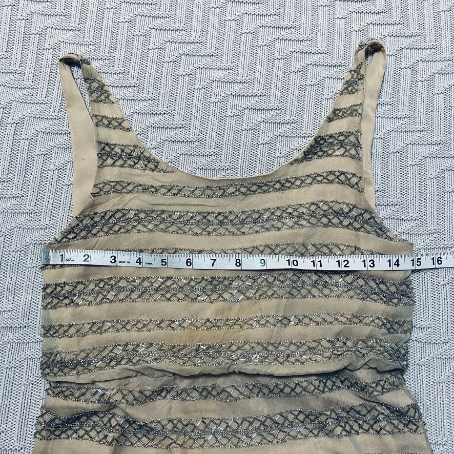 Alice + Olivia Alice + Olivia nude gold beaded tank mini dress Size XS / US 0-2 / IT 36-38 - 5 Thumbnail