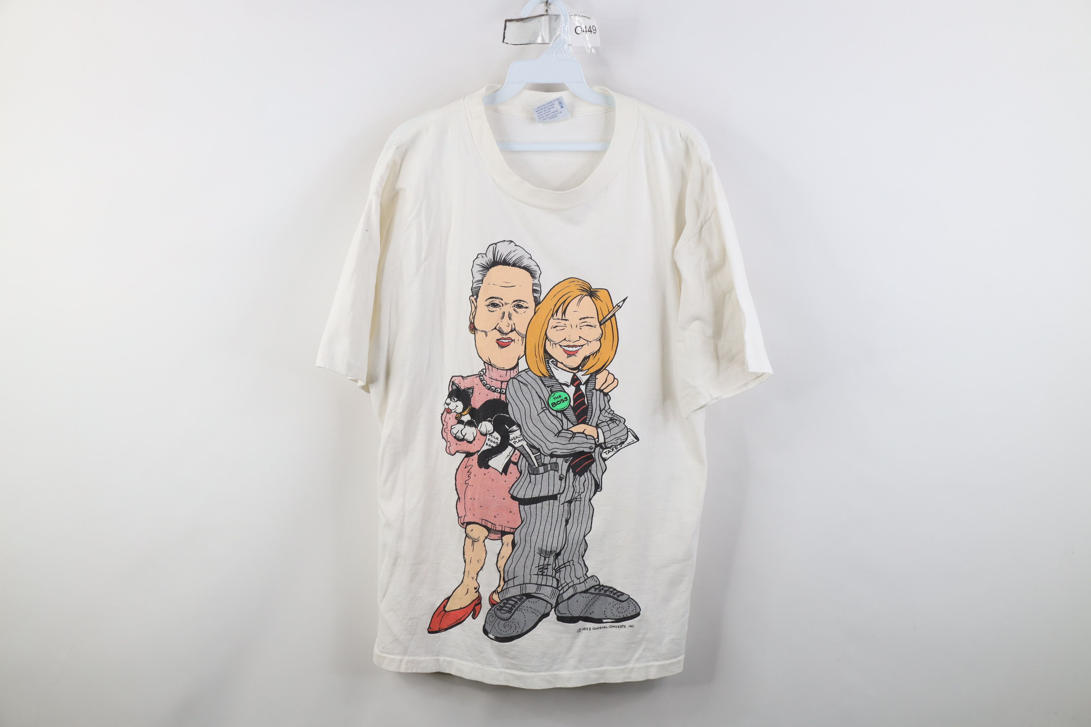 Vintage Vintage 90s Clinton Dress Hillary Clinton T-Shirt White USA Size US XL / EU 56 / 4 - 1 Thumbnail