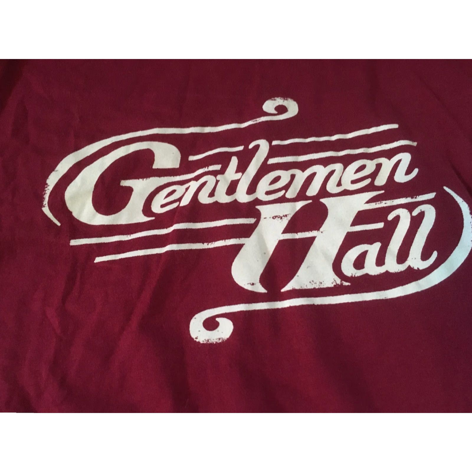 Next Level Gentlemen Hall Band Indie Rock Pop Logo T Shirt XL Maroon Mens Graphic Tee 100% Cotton Boston MA Music Size US XL / EU 56 / 4 - 2 Thumbnail