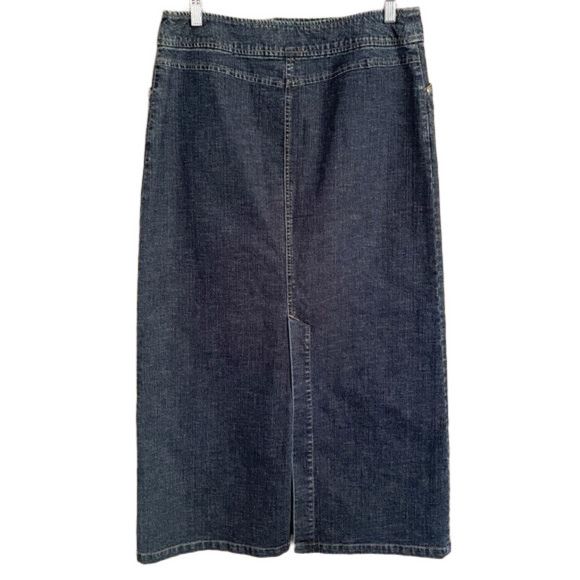 Vintage Vintage Maxi Denim Jean Skirt - 10, LONG BACK SLIT! Size 32" / US 10 / IT 46 - 7 Thumbnail