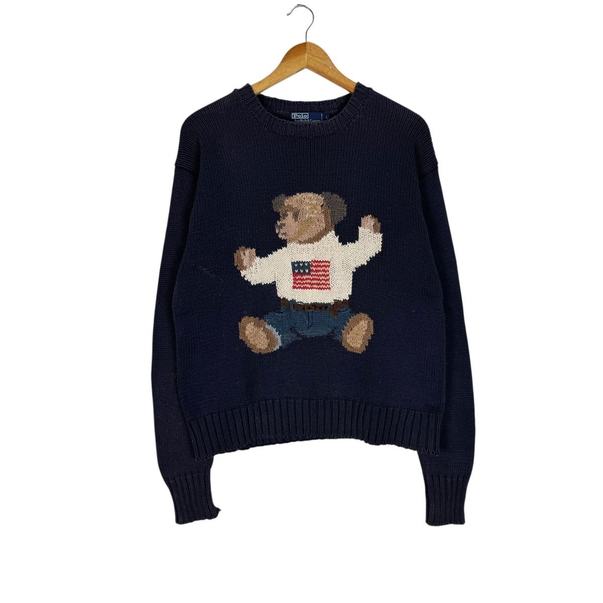 Polo Ralph Lauren 🔥POLO BEAR RL KNITWEAR HAND KNIT SWEATER Size US L / EU 52-54 / 3 - 2 Thumbnail