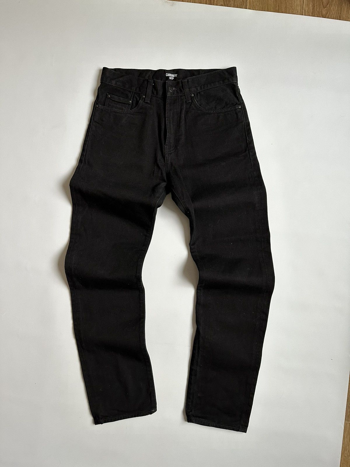 Carhartt Carhartt WIP Pontiac Pants Black Denim Jeans 29x32 Workwear Size US 29 - 4 Thumbnail