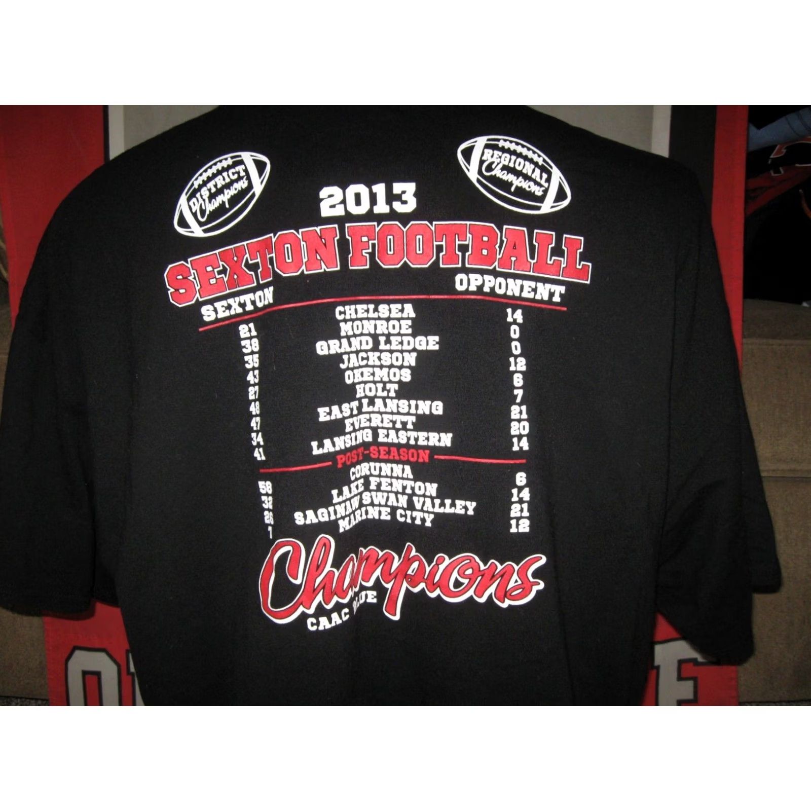 Gildan J-DUBBS Big Reds Football SEXTON High School T-Shirt Mens 3XL Black Cotton Gildan Crew Neck Short Sleeve Size US XXL / EU 58 / 5 - 5 Thumbnail