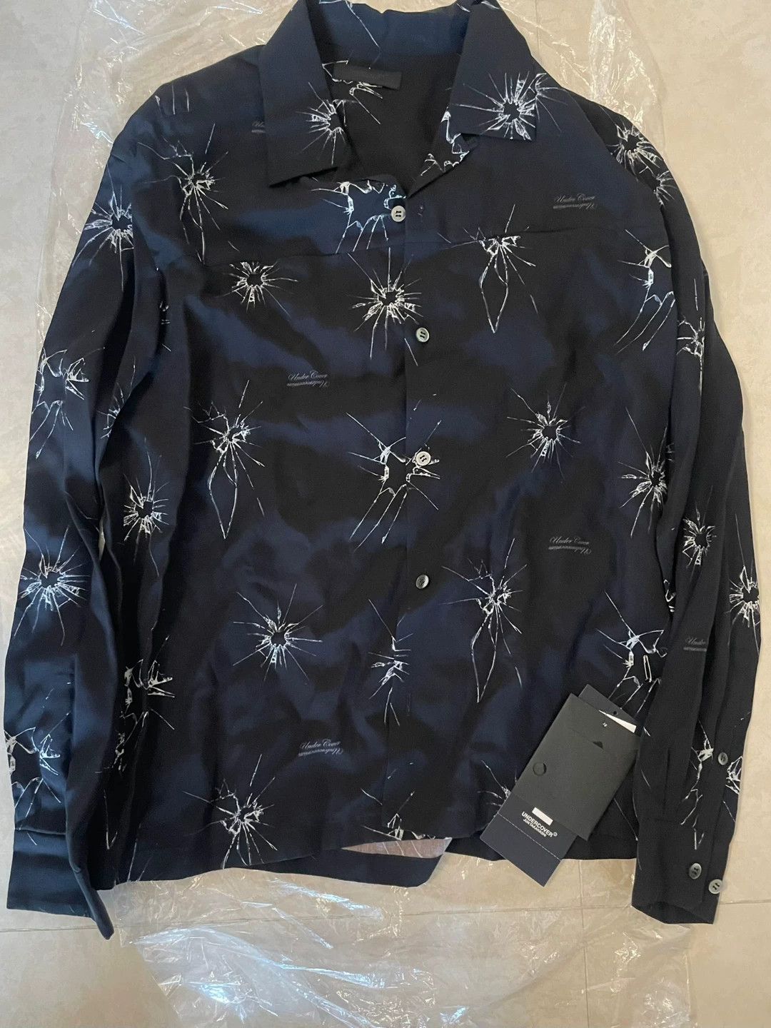 Undercover Undercover 20ss Cuban Collar Spider Web Glass Shirt Black 2 Size US M / EU 48-50 / 2 - 1 Thumbnail