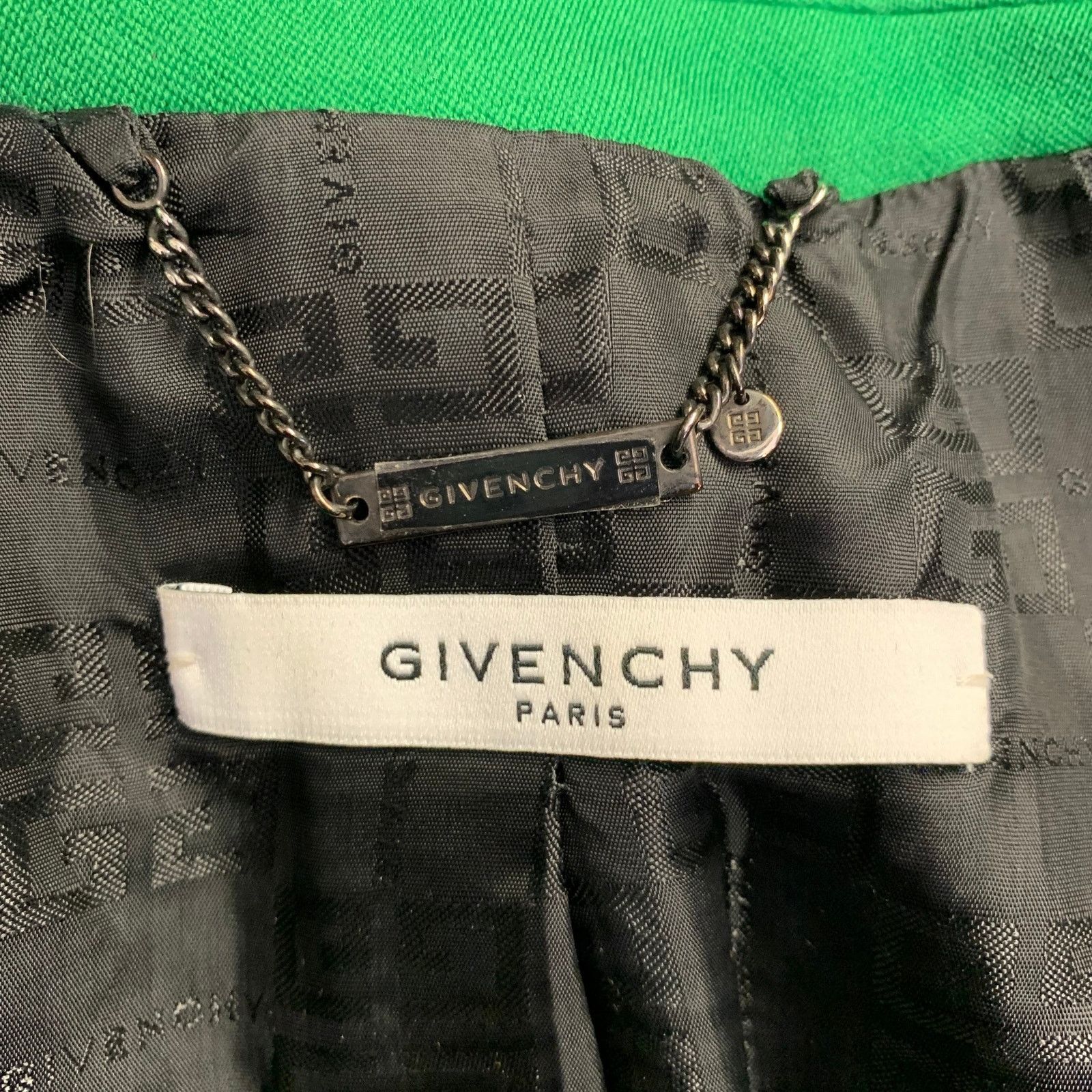 Givenchy GIVENCHY Green Polyester Wool Single Breasted Belted Jacket Size S / US 4 / IT 40 - 6 Thumbnail