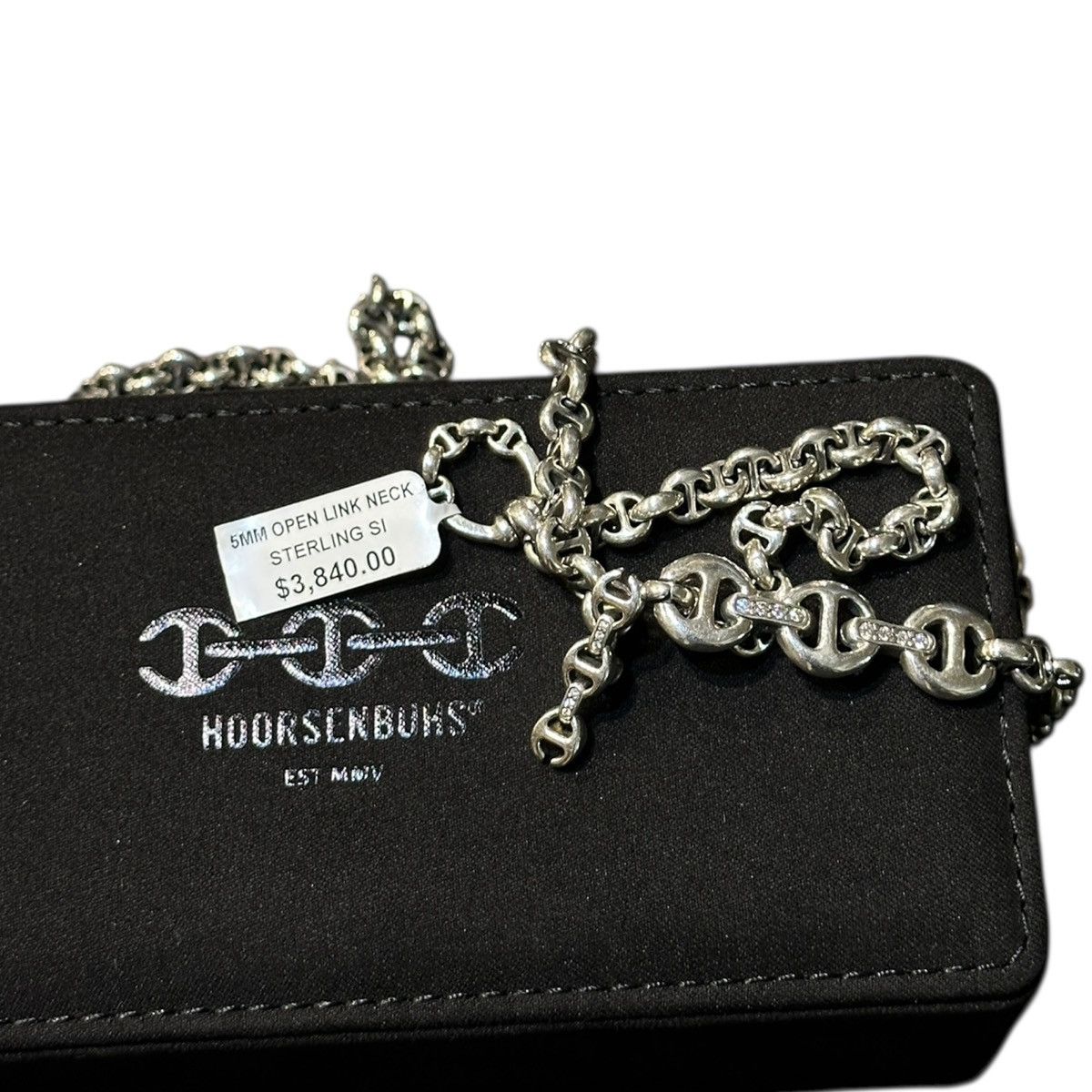 Hoorsenbuhs 24” 5mm Sterling Silver Open Link Necklace with Diamonds Size ONE SIZE - 1 Thumbnail