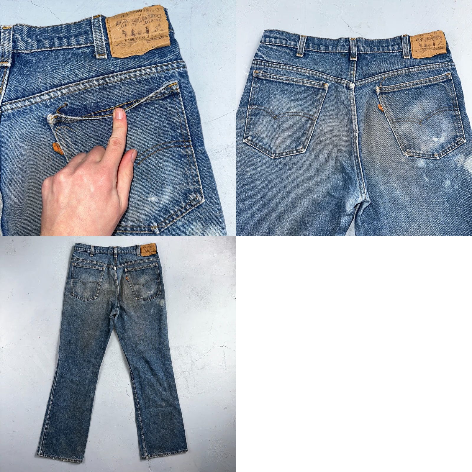 Levi's Levis 517 Vintage 80s USA Orange Tab Bootcut Flare Jeans Men 32x31 Blue Denim Cotton Regular Size US 32 / EU 48 - 11 Thumbnail