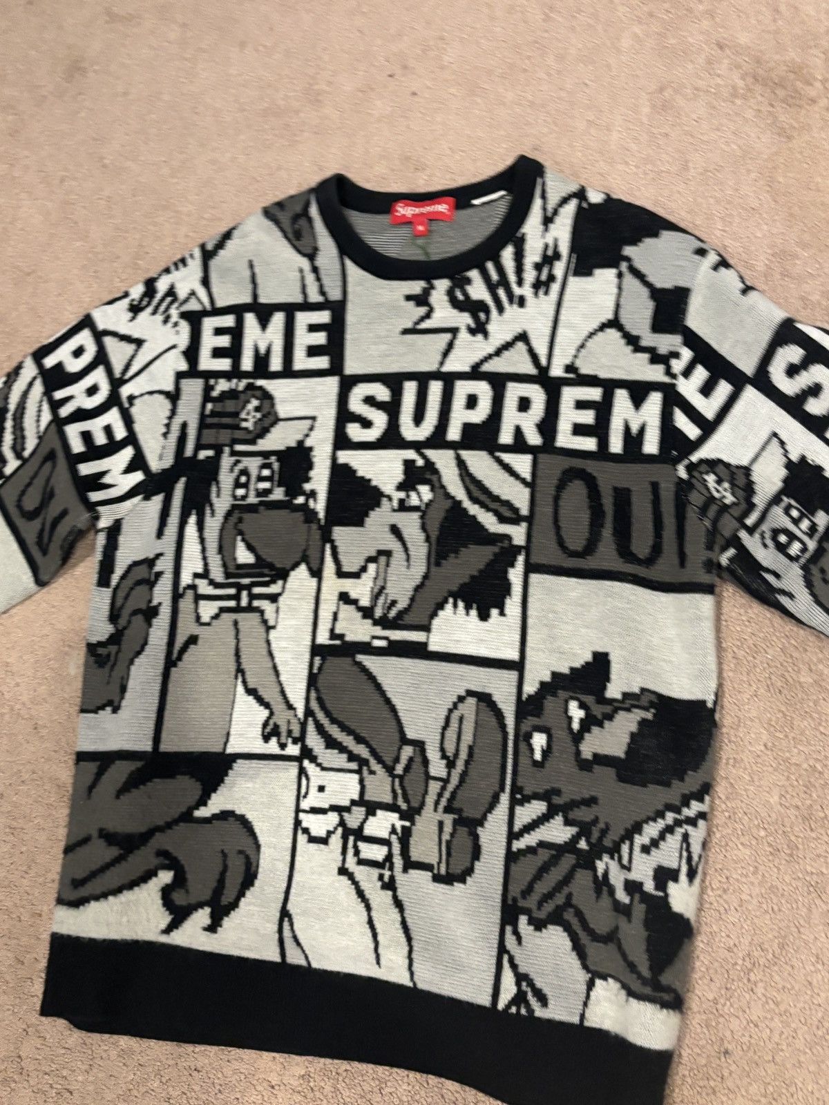 Supreme 2020 Supreme Cartoon Sweater 'Black' Size US M / EU 48-50 / 2 - 3 Thumbnail