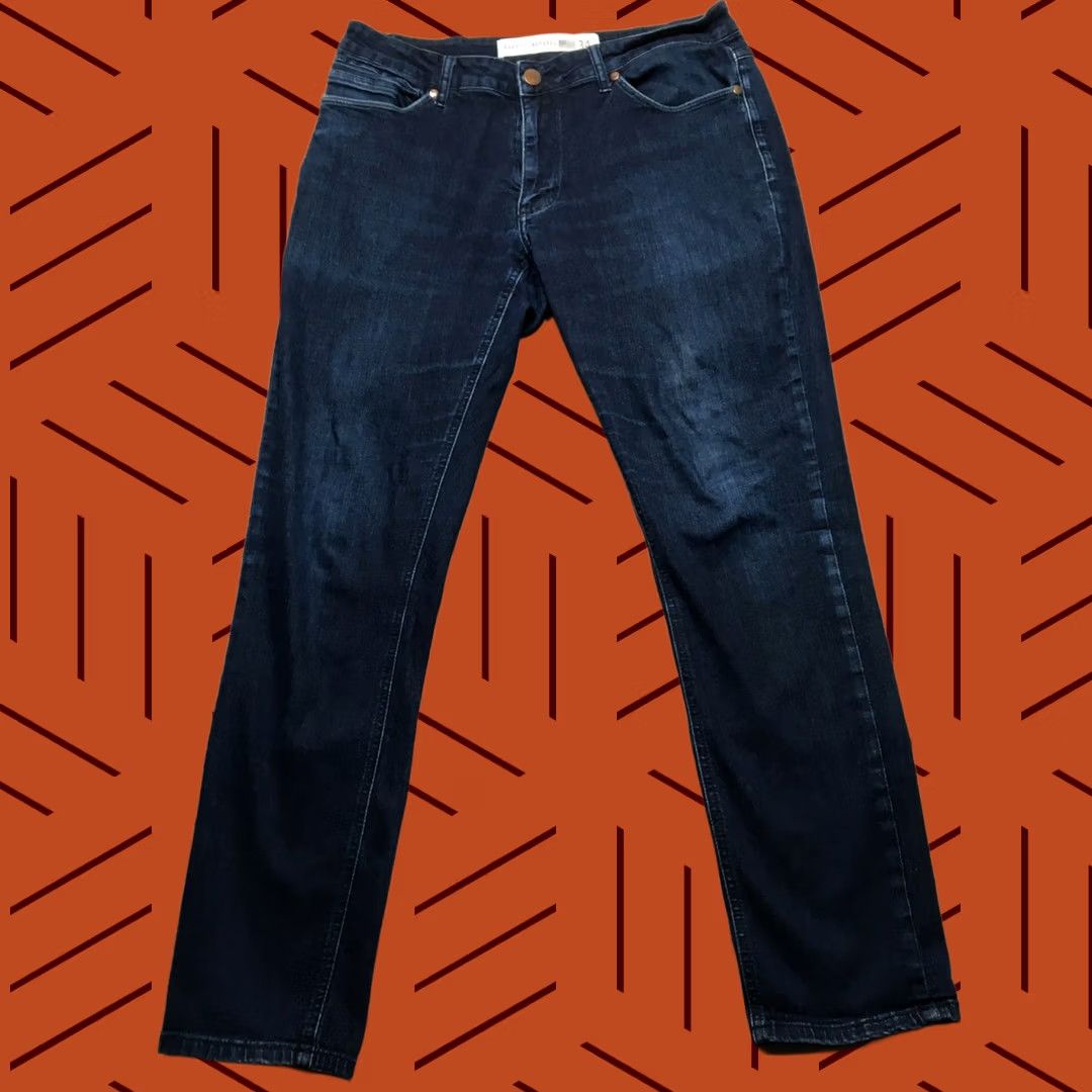 Vintage Barbell Apparel Jeans Mens 34x32 Dark Blue Straight Athletic Fit Stretch Denim Size US 34 / EU 50 - 1 Thumbnail