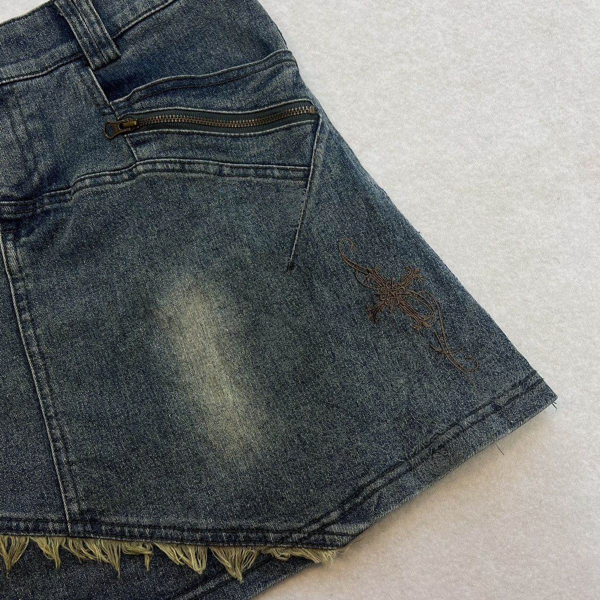 Japanese Brand × Le Grande Bleu (L.G.B.) Ozz Croce Denim Skirt Size 28" / US 6 / IT 42 - 2 Thumbnail