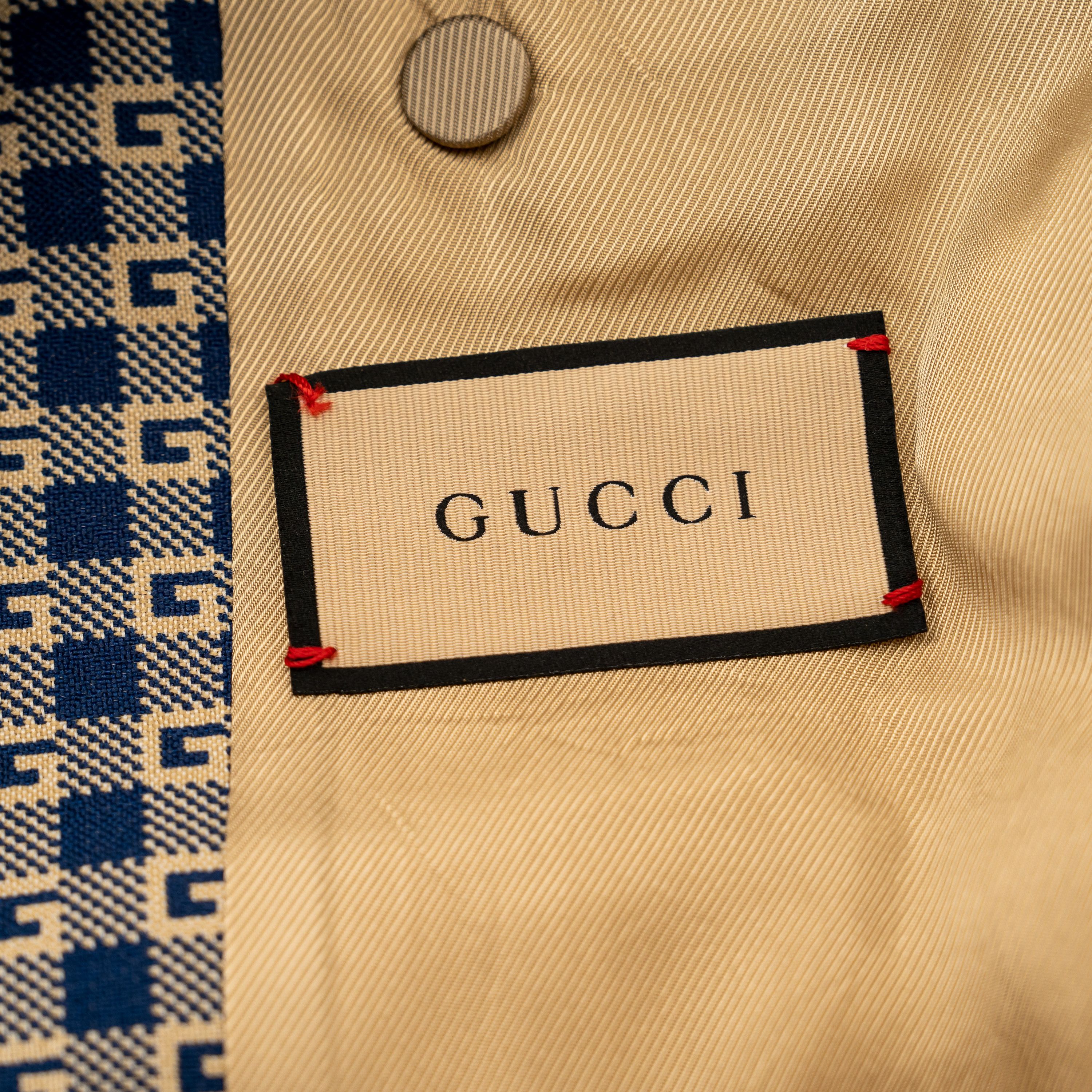 Gucci 50 L Gucci Square G Check Formal Jacket Short Sleeve Size 50L - 10 Thumbnail