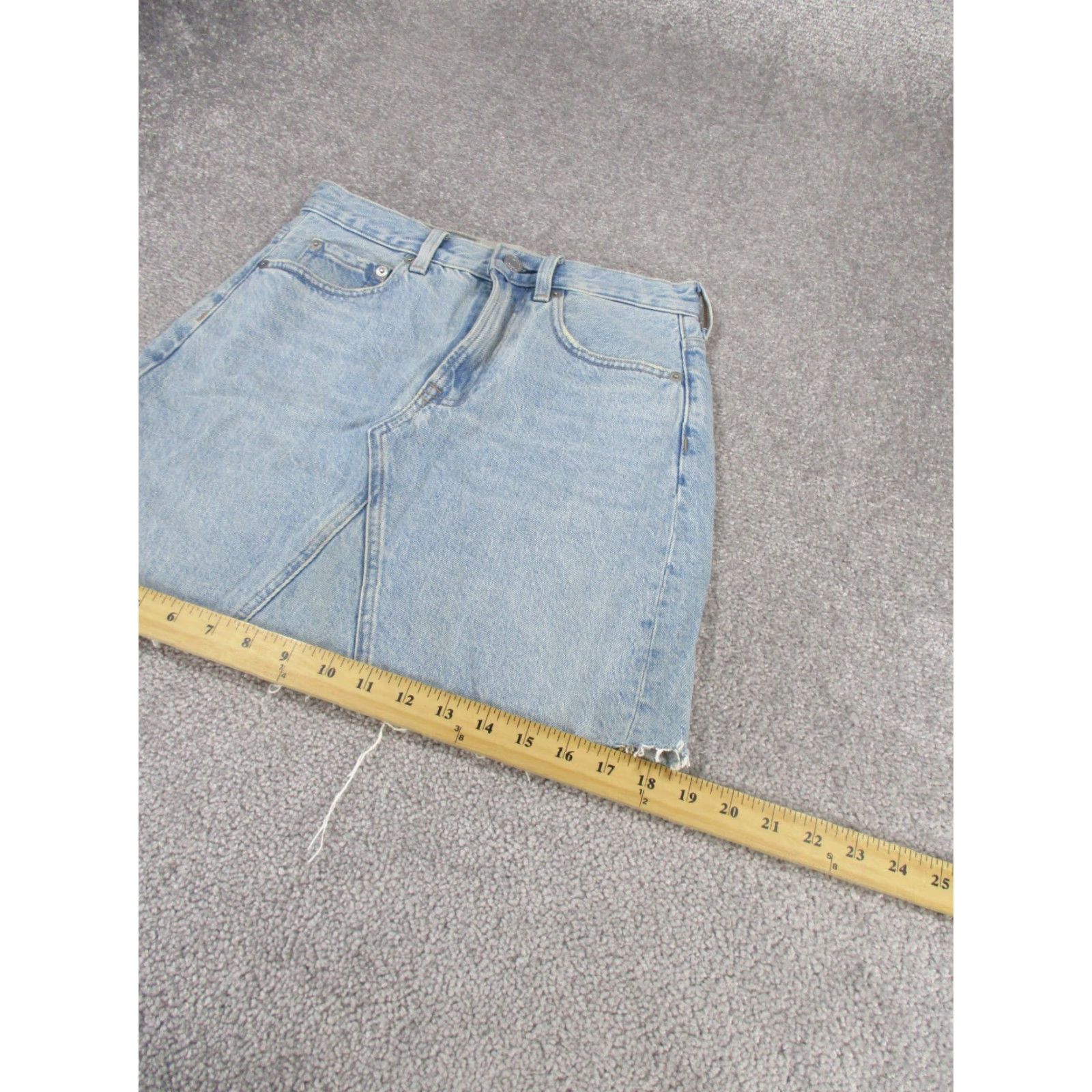 Everlane Vintage Everlane Denim Skirt Women’s 25 A-Line Short Blue Cotton Raw Hem 90s Size 42" / US 20 - 5 Thumbnail