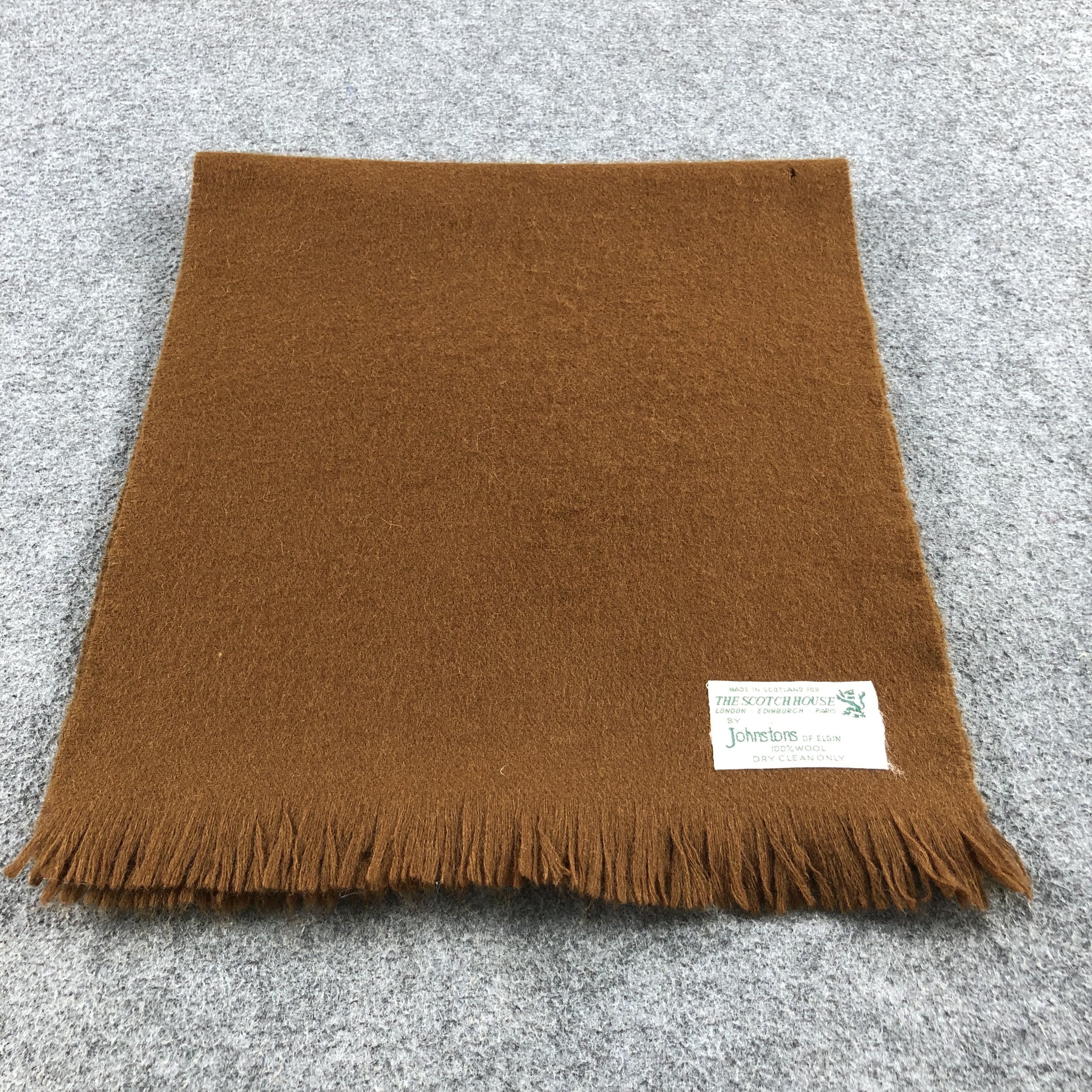 Johnstons Of Elgin Johnston of Elgin Brown Wool Scarf Muffler V825 Size ONE SIZE - 4 Thumbnail