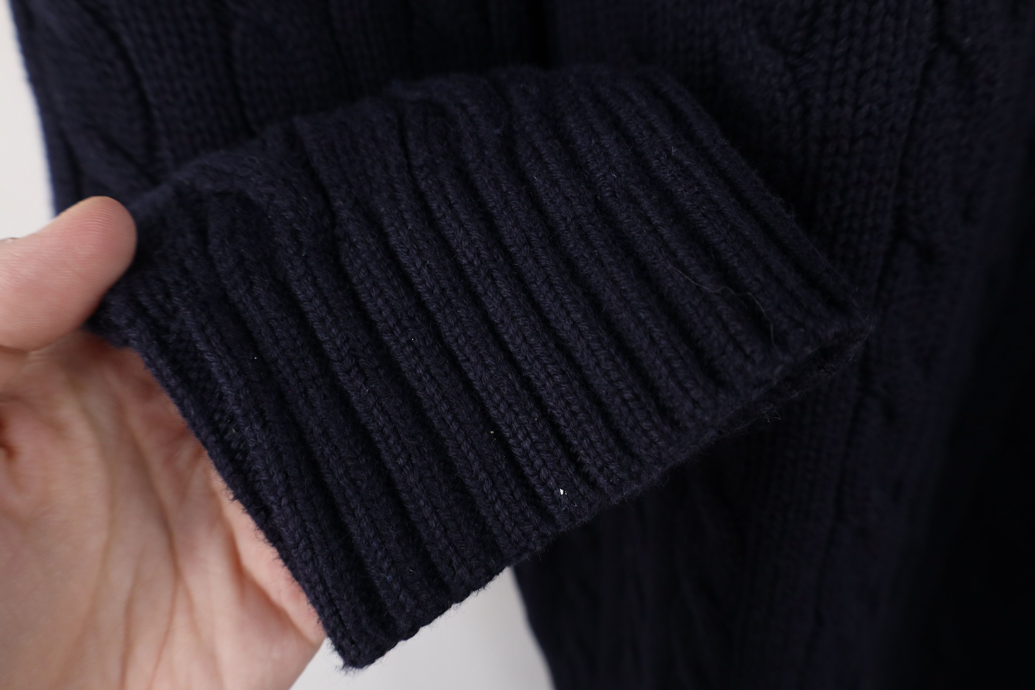 Lands' End × Vintage Vintage 90s Lands End Chunky Cable Knit Half Zip Sweater Size US L / EU 52-54 / 3 - 4 Thumbnail