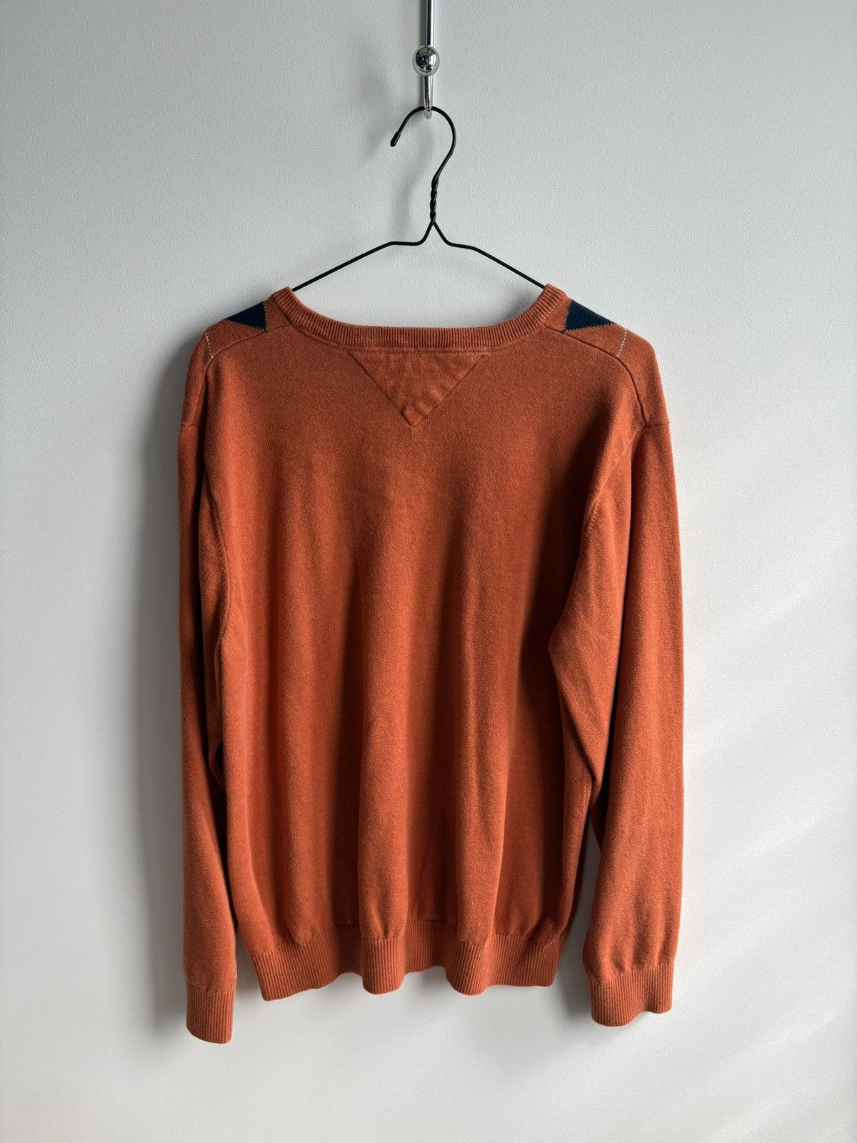 Tommy Hilfiger Tommy Hilfiger Vintage Argyle Orange Gray Blue Sweater Size US XL / EU 56 / 4 - 6 Thumbnail